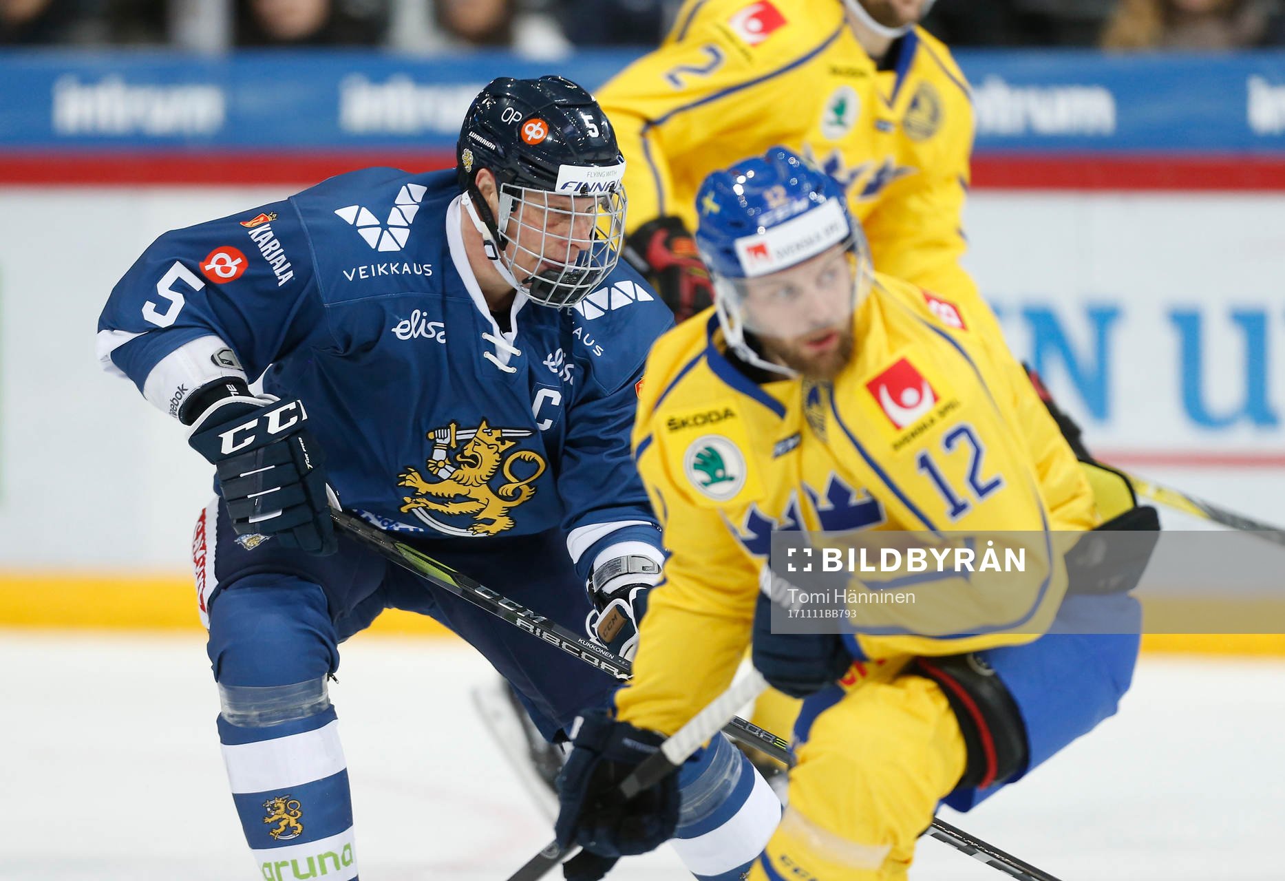 Lasse Kukkonen #5, Finland and Fredrik Pettersson #12,