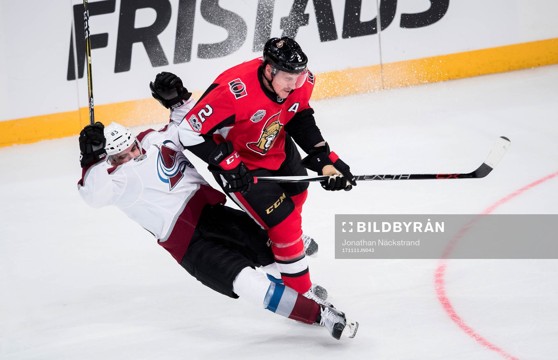 Colorados Matt Nieto och Ottawas Dion Phaneuf