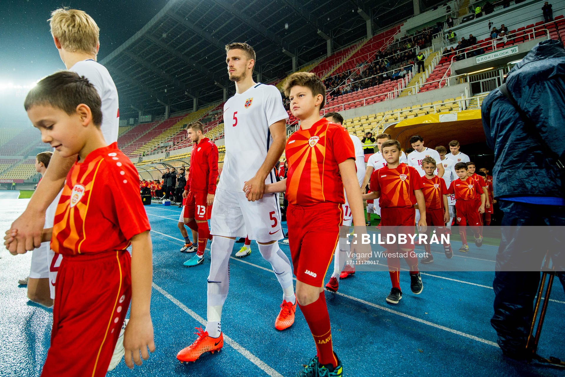 Gustav Valsvik of Norway ahead of the international friendly match between Macedonia and Norway on November 11, 2017 in Skopje.