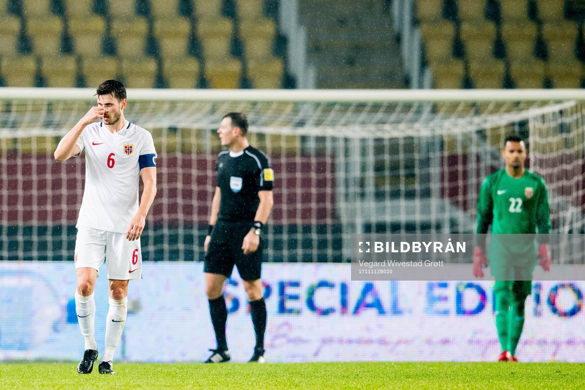 Håvard Nordtveit of Norway looks dejected