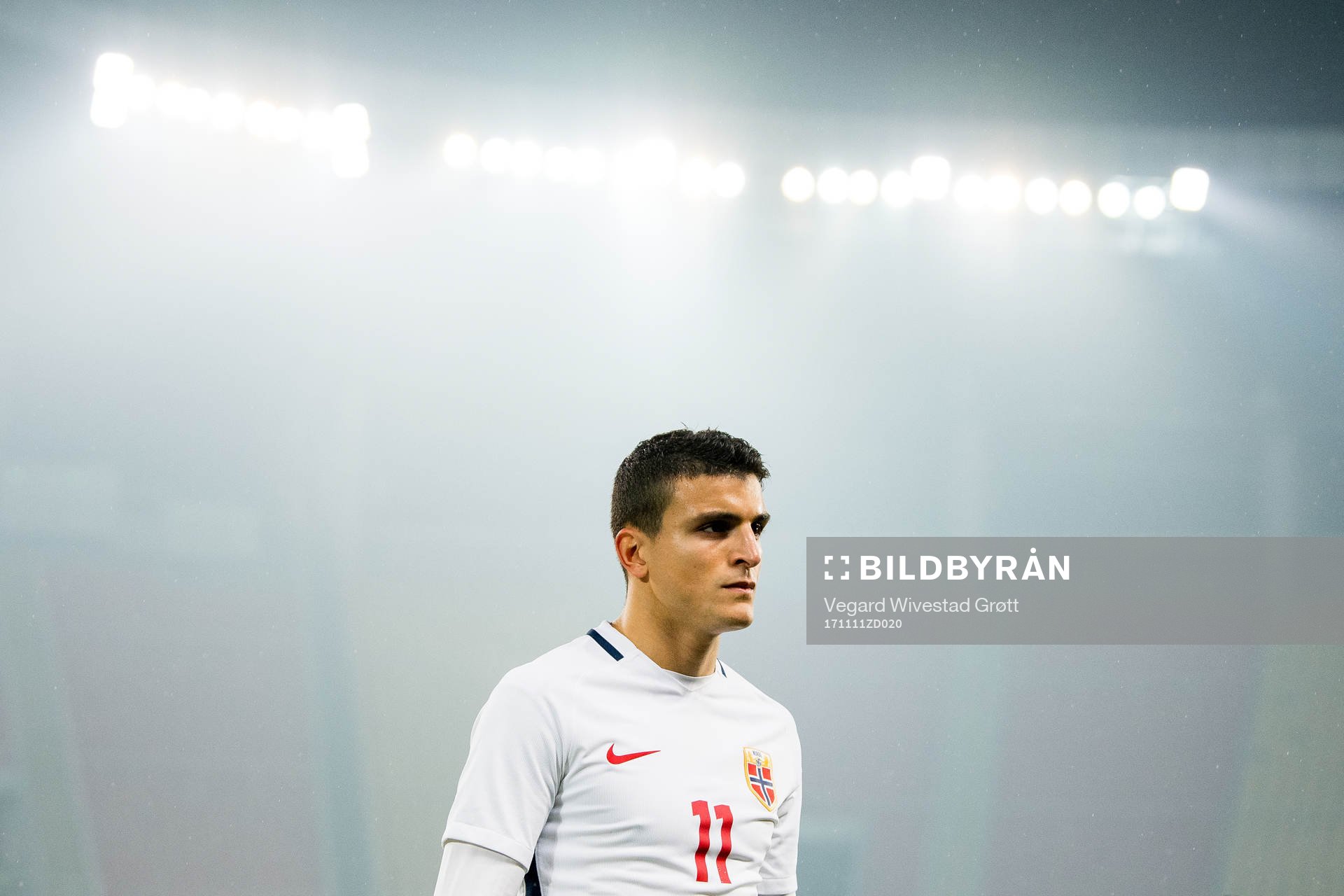 Mohamed Elyounoussi of Norway after the international friendly match between Macedonia and Norway on November 11, 2017 in Skopje.