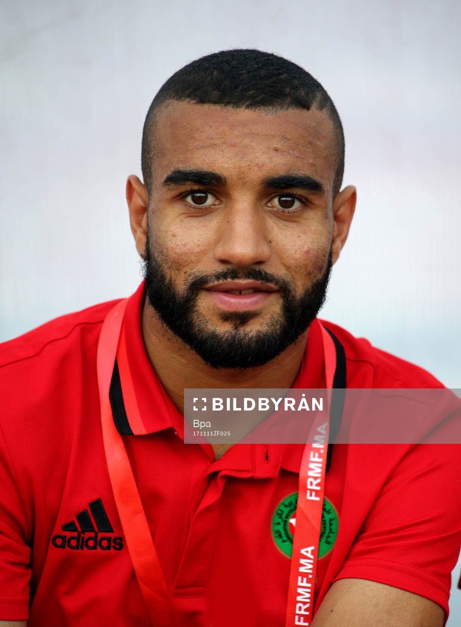 Fotboll, VM 2018, Porträtt, Marocko: Ismail EL HADDAD, Marocko, poserar för ett porträtt den 11 november 2017 i Abidjan