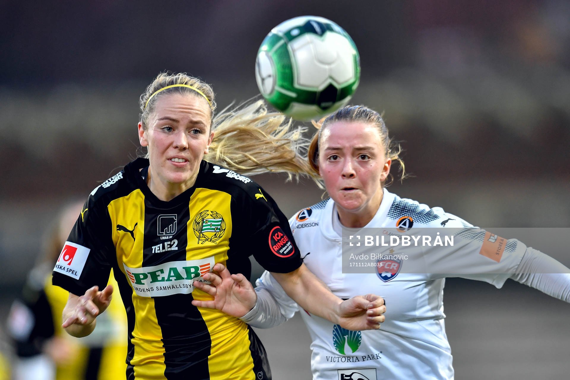 Rosengårds Andrea Thorisson under fotbollsmatchen i Damallsvenskan mellan Rosengård och Hammarby den 12 november 2017 i Malmö.