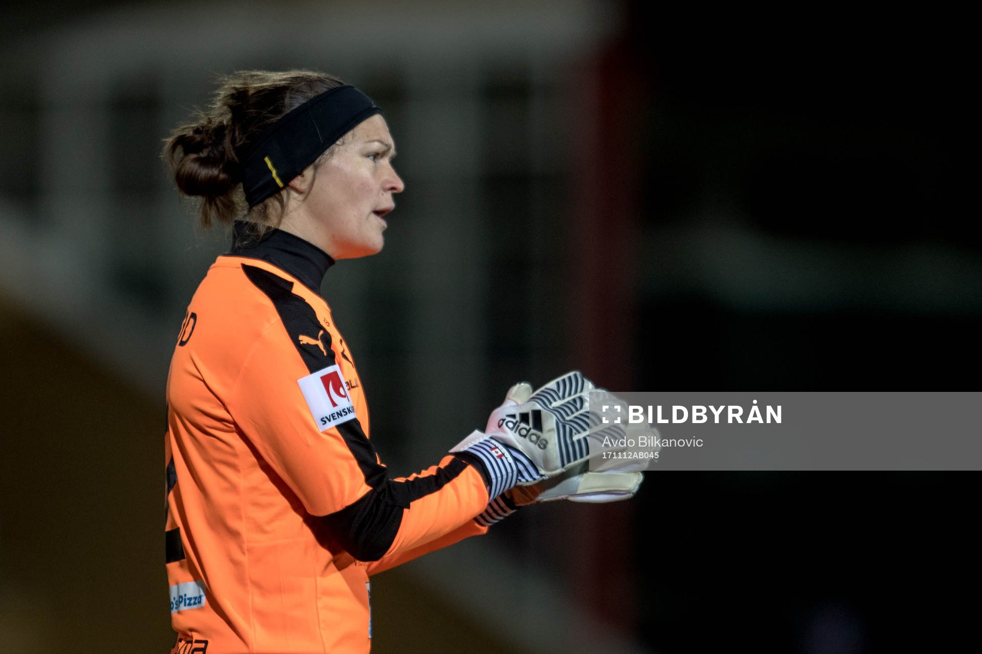 Rosengårds målvakt Erin McLeod under fotbollsmatchen i Damallsvenskan mellan Rosengård och Hammarby den 12 november 2017 i Malmö.