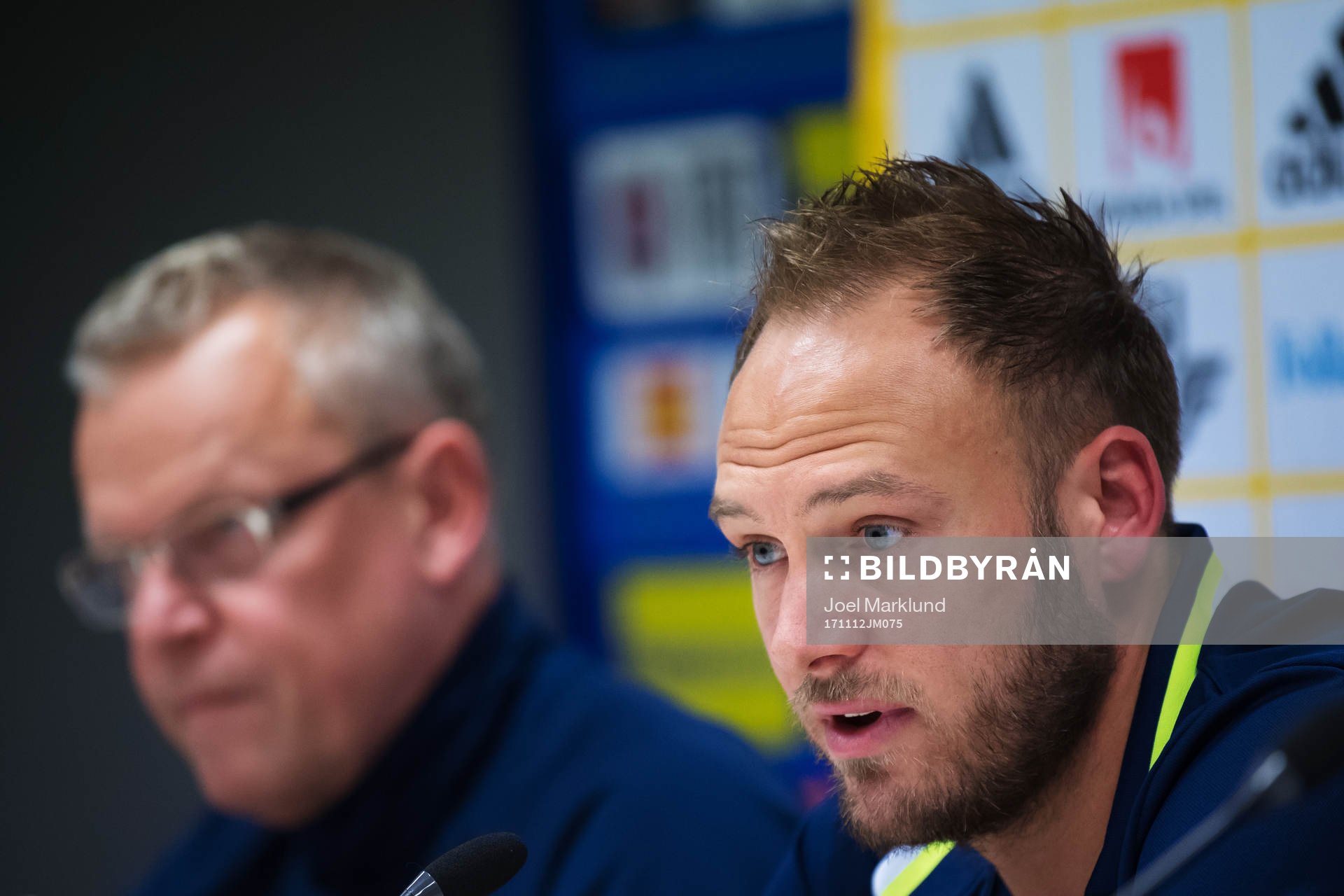Förbundskapten Janne Andersson och Andreas Granqvist
