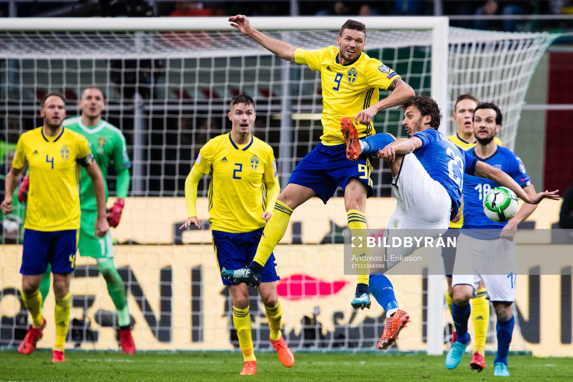 Sveriges Marcus Berg och Italiens Manolo Gabbiadini