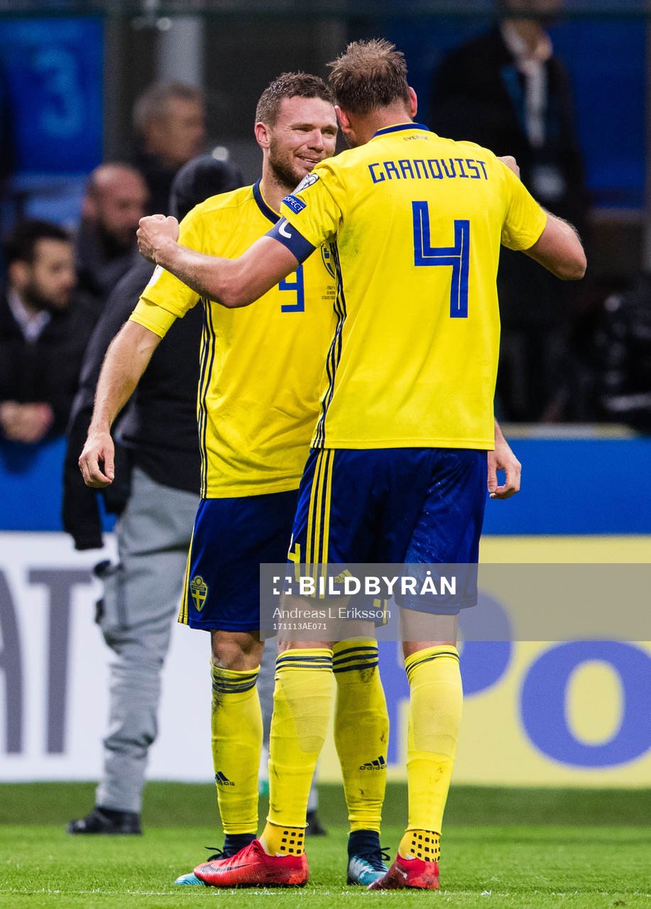 Sveriges Marcus Berg och Andreas Granqvist jublar