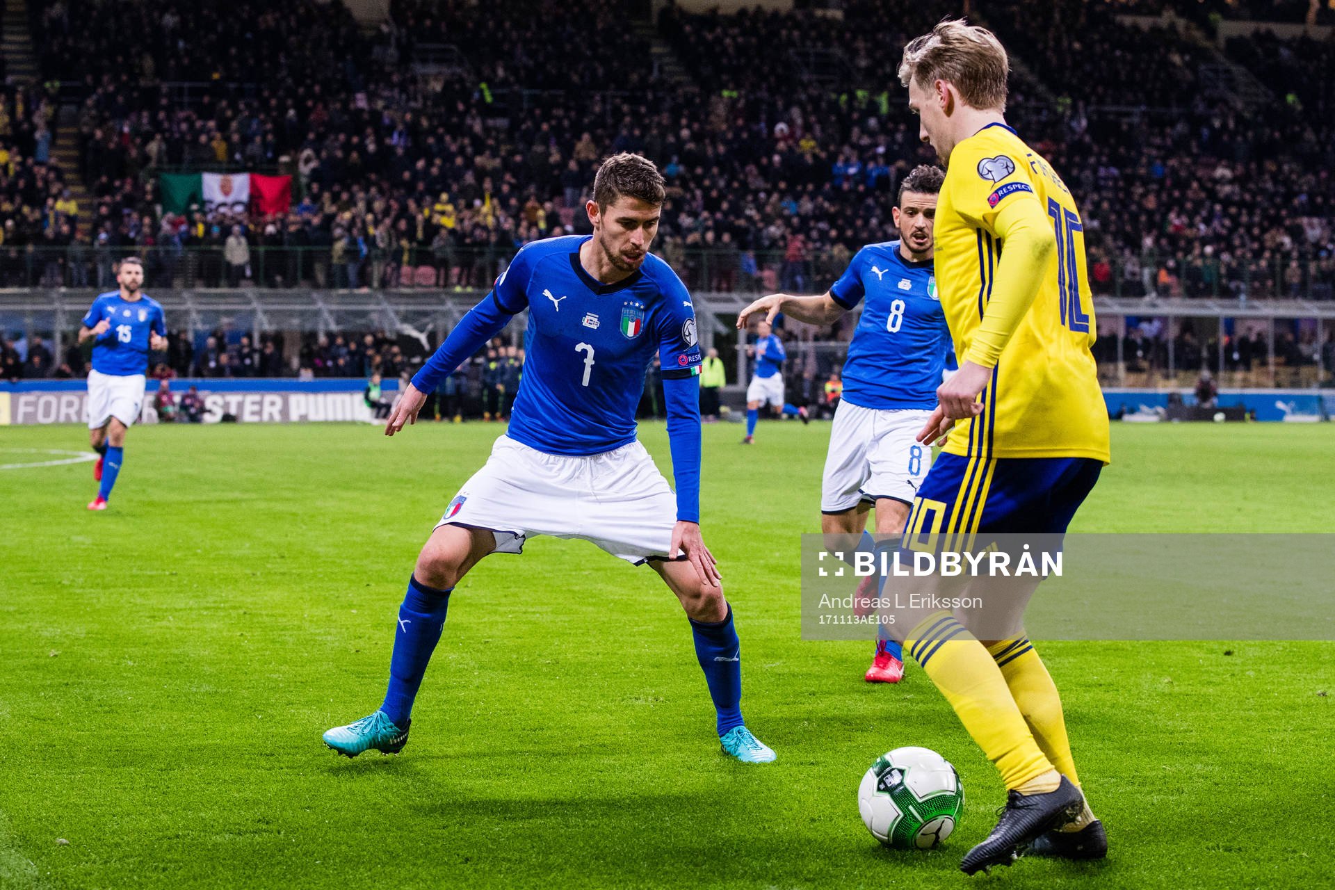 Italiens Jorginho, Alessandro Florenzi och Sveriges Emil