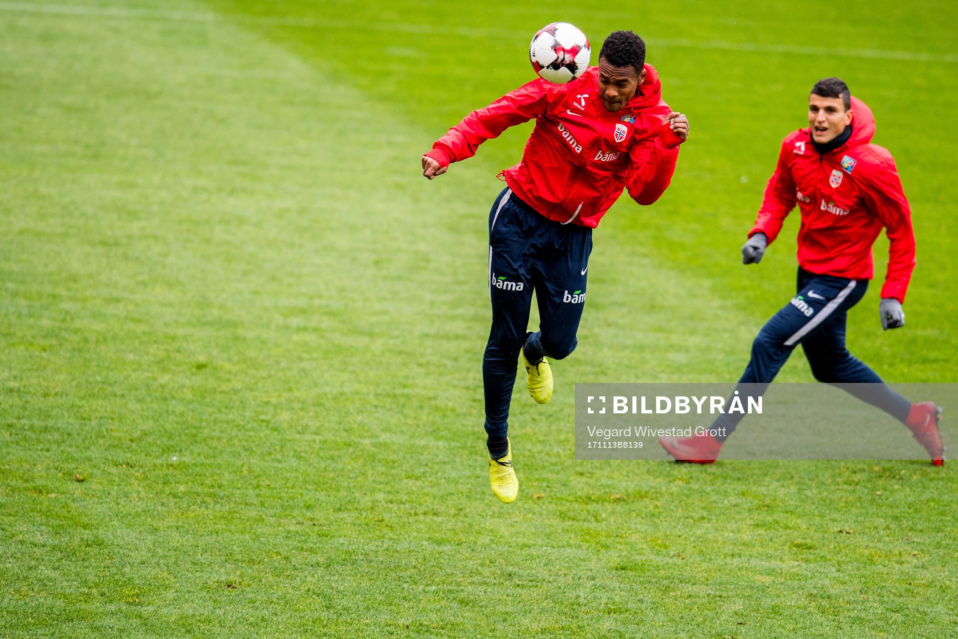 Ola Kamara and Mohamed Elyounoussi of Norway