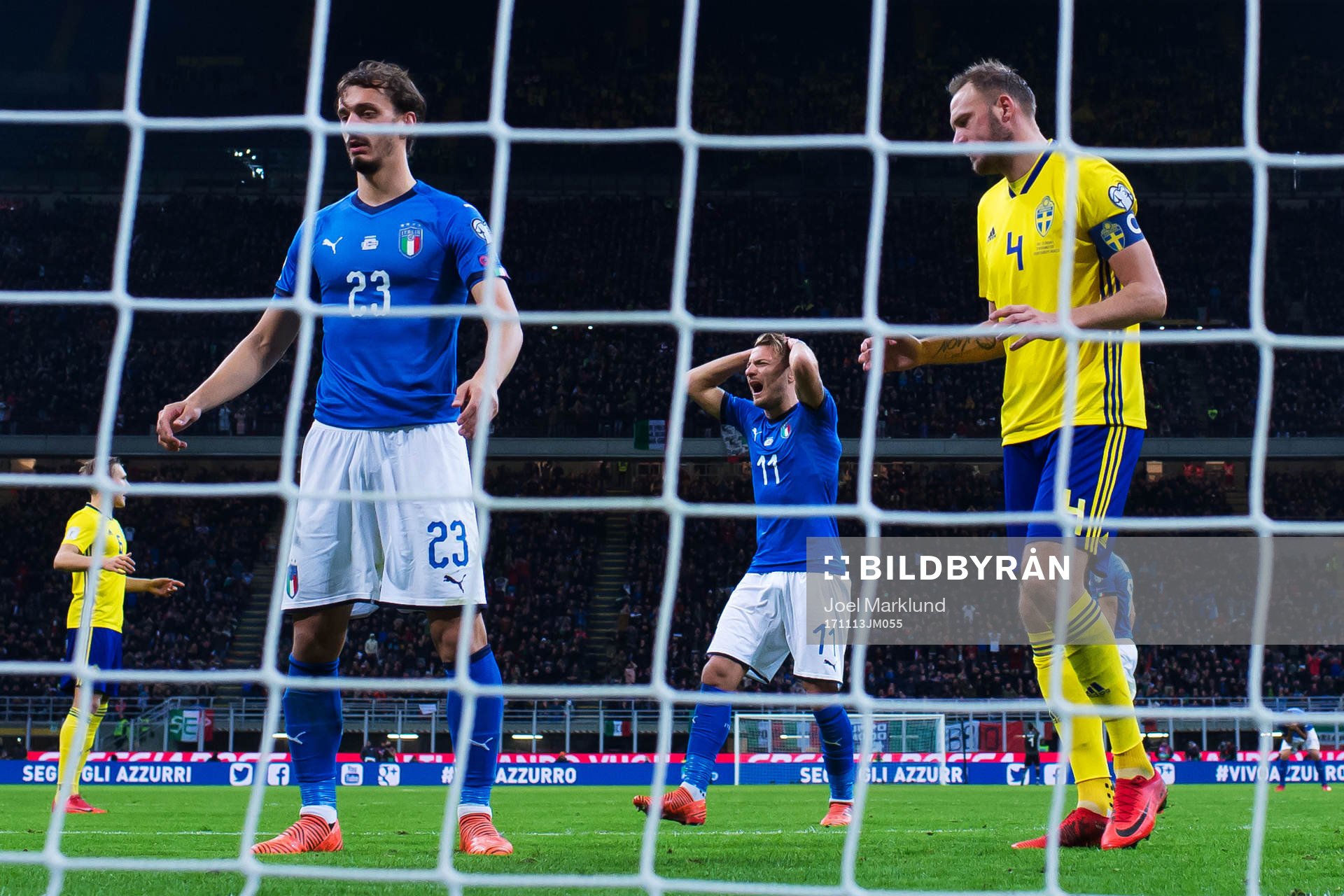 Italiens Manolo Gabbiadini och Ciro Immobile deppar