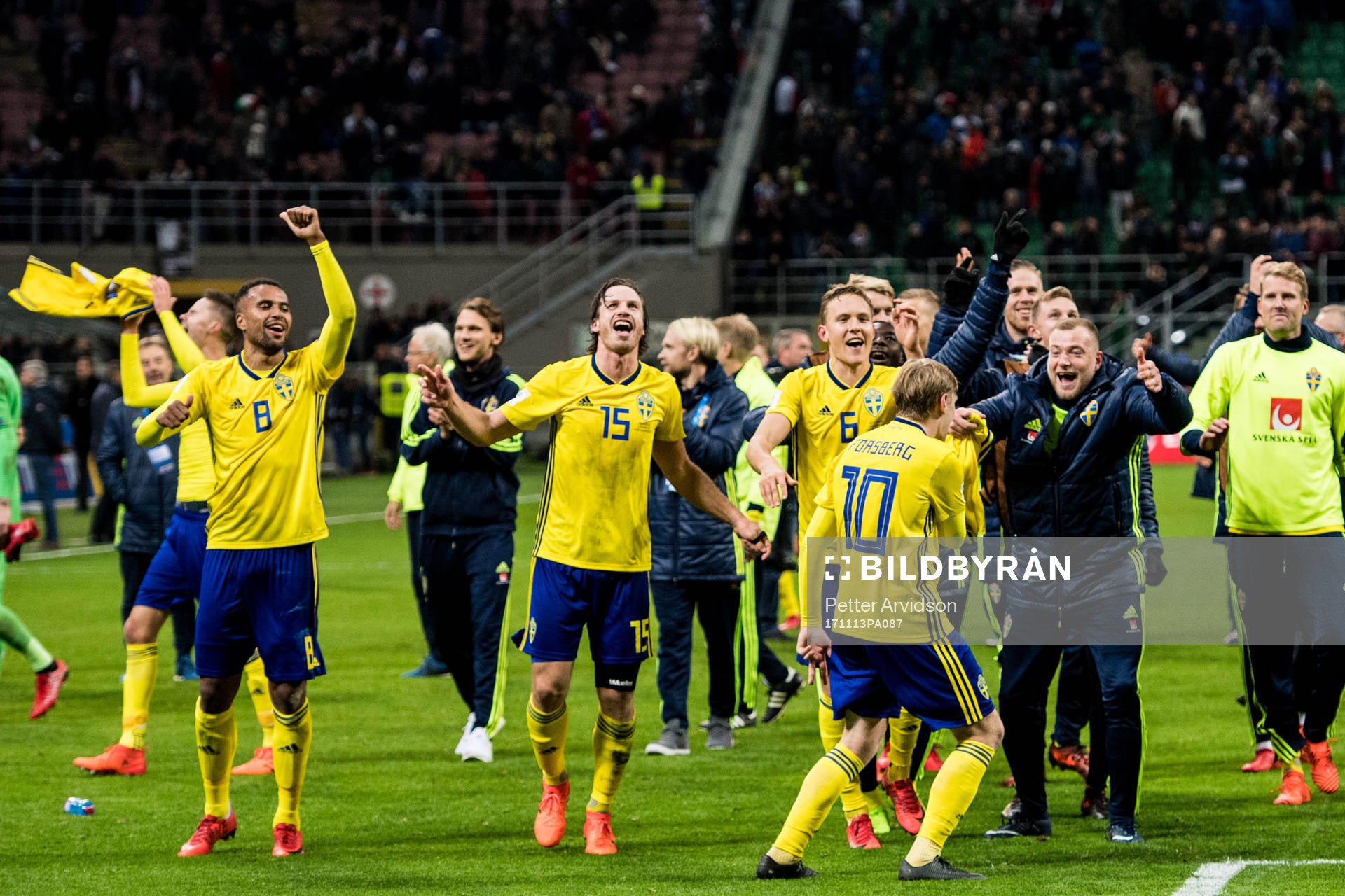 Sveriges spelare jublar