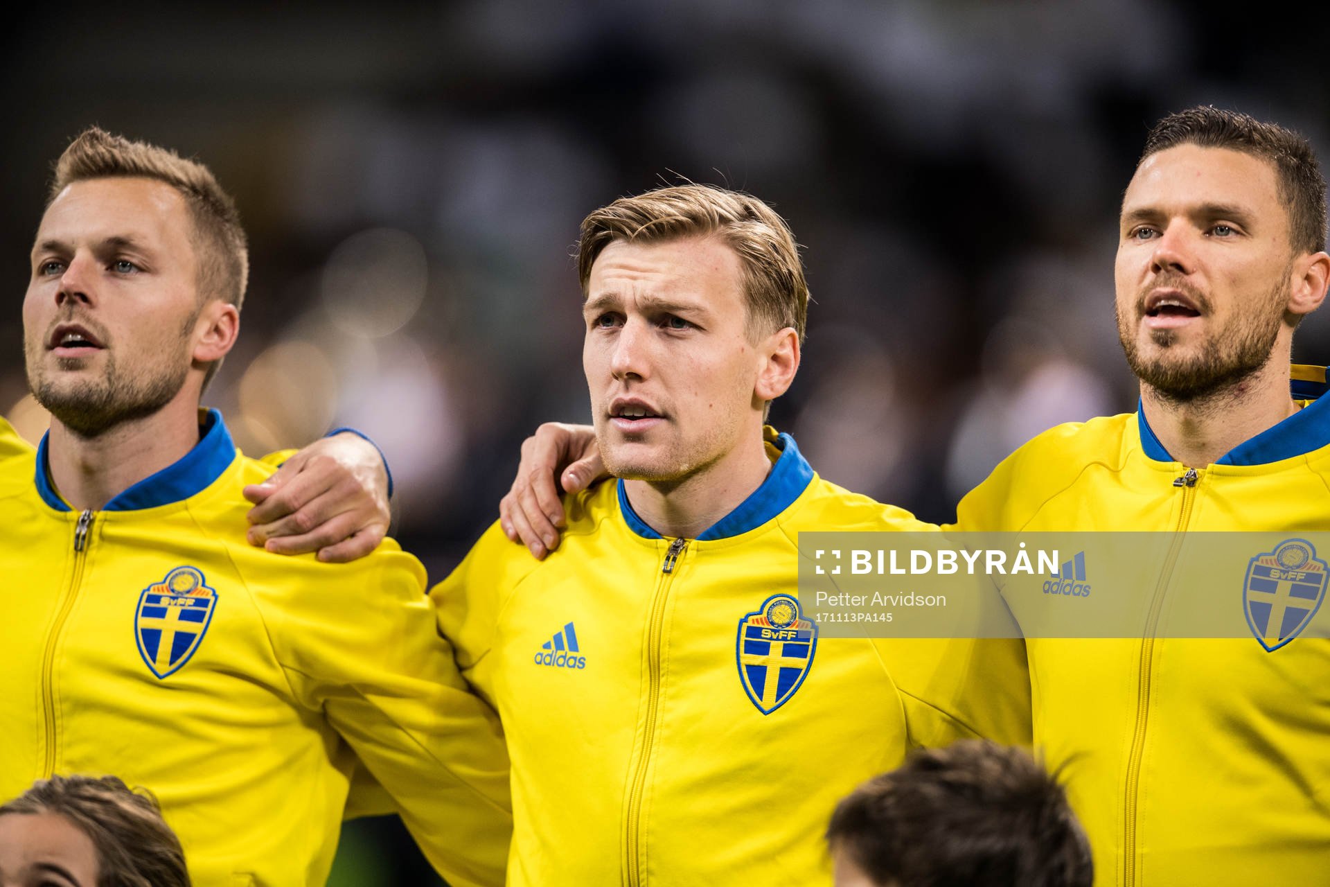 Sveriges Sebastian Larsson, Emil Forsberg och Marcus Berg