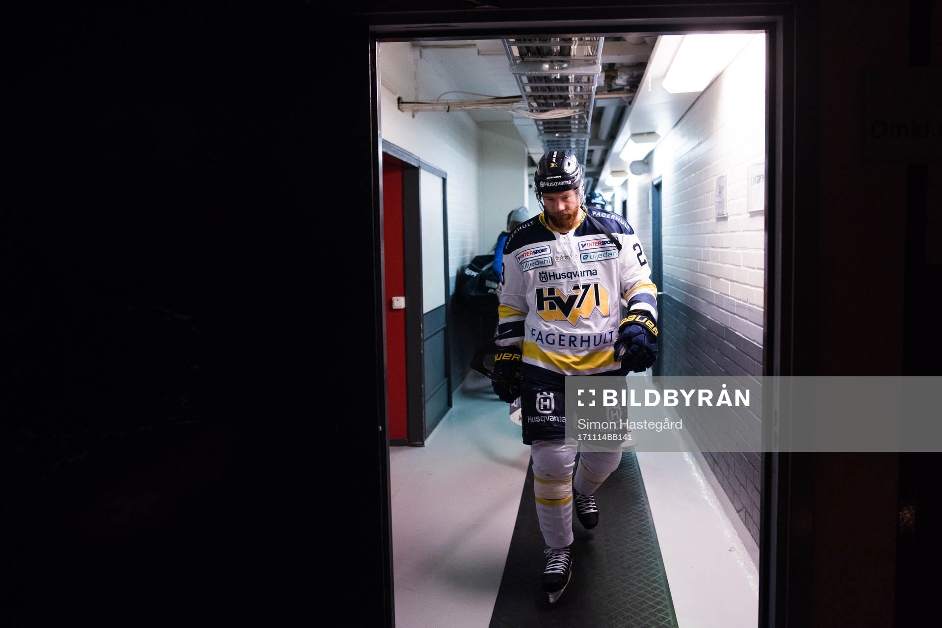s Robin Figren före ishockeymatchen i SHL mellan Brynäs