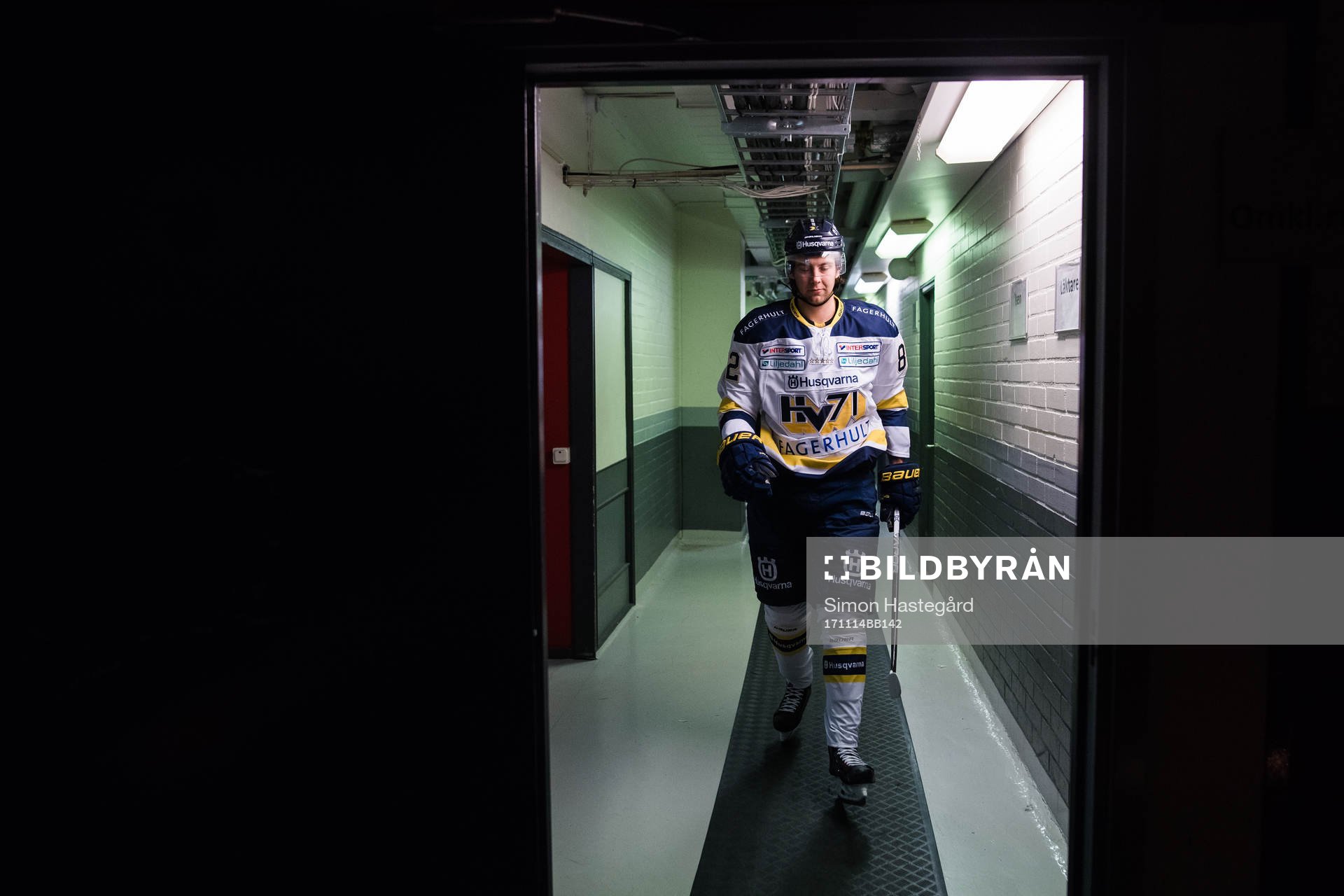s Kevin Stenlund före ishockeymatchen i SHL mellan Brynäs