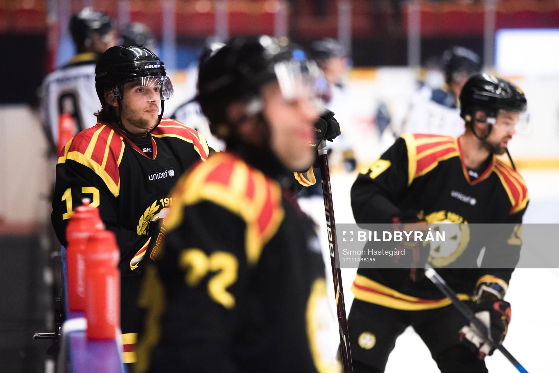 Brynäs Alexander Bjurström före ishockeymatchen i SHL