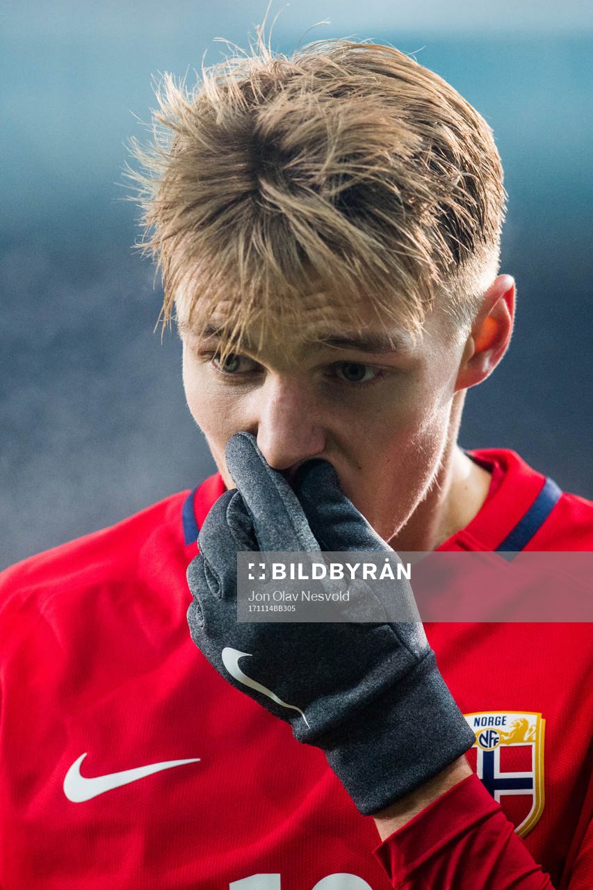 Martin Ødegaard of Norway looks dejected