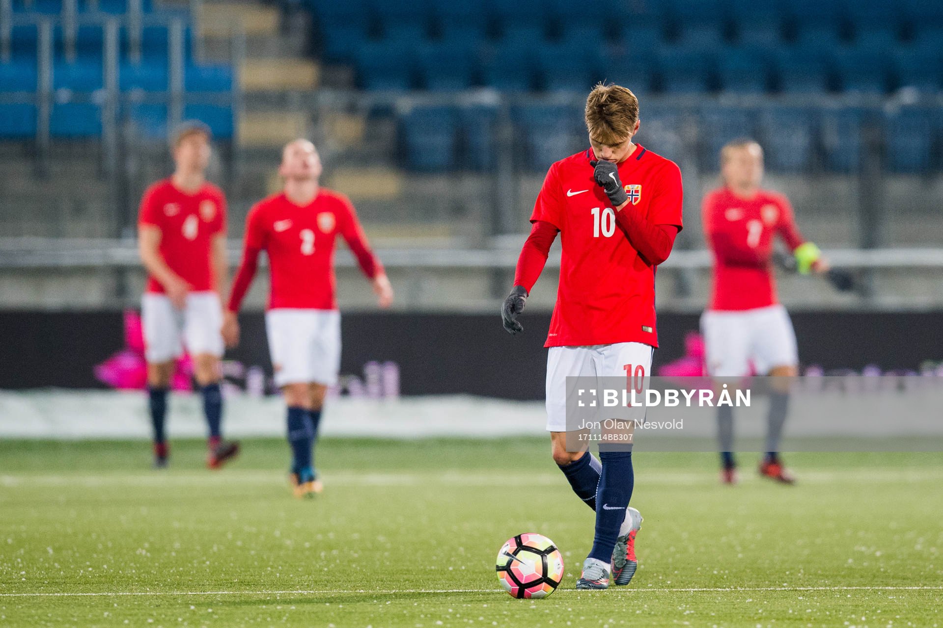 Martin Ødegaard of Norway looks dejected