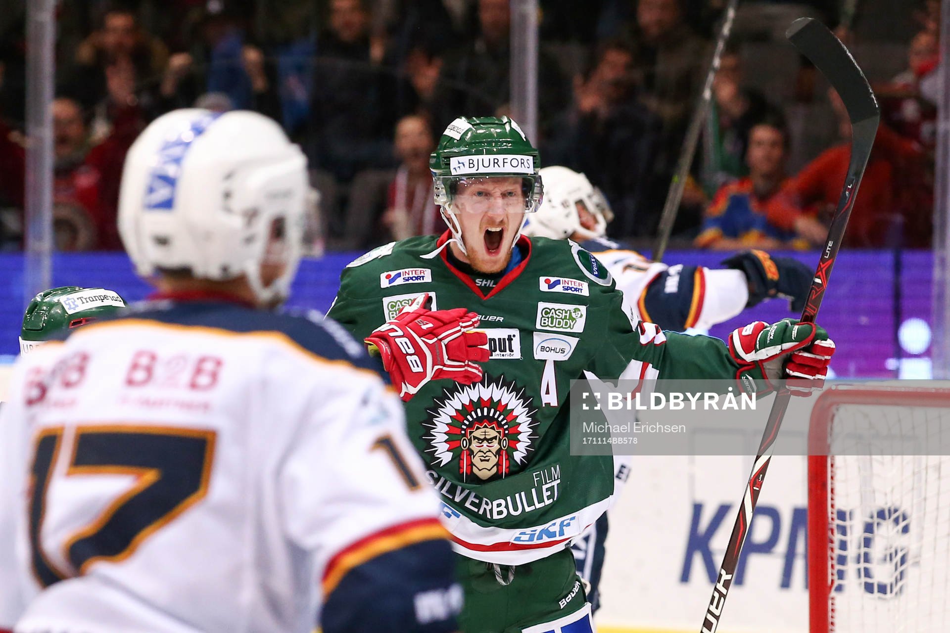 Frölundas Simon Hjalmarsson jublar