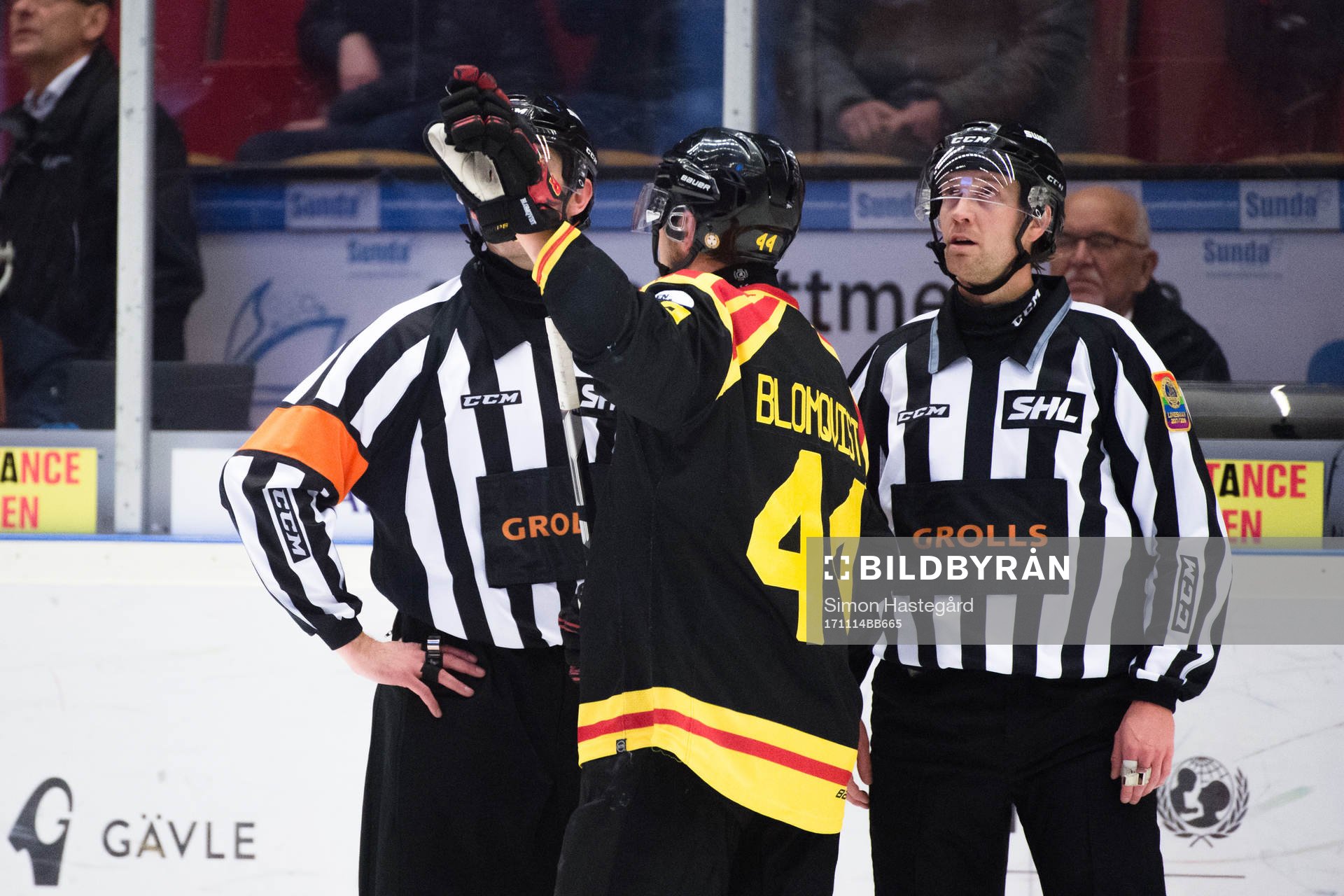 Brynäs Jacob Blomqvist reagerar på ett domslut