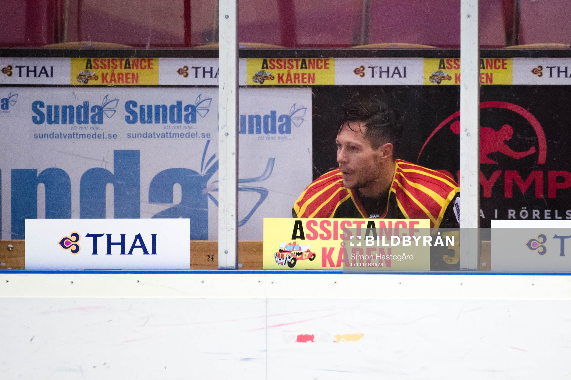 Brynäs Elias Fälth  i utvisningsbåset