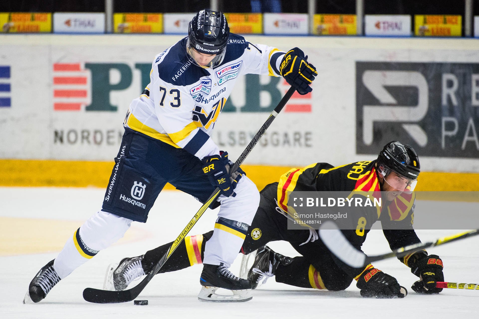 s Sebastian Wännström och Brynäs Aaron Palushaj
