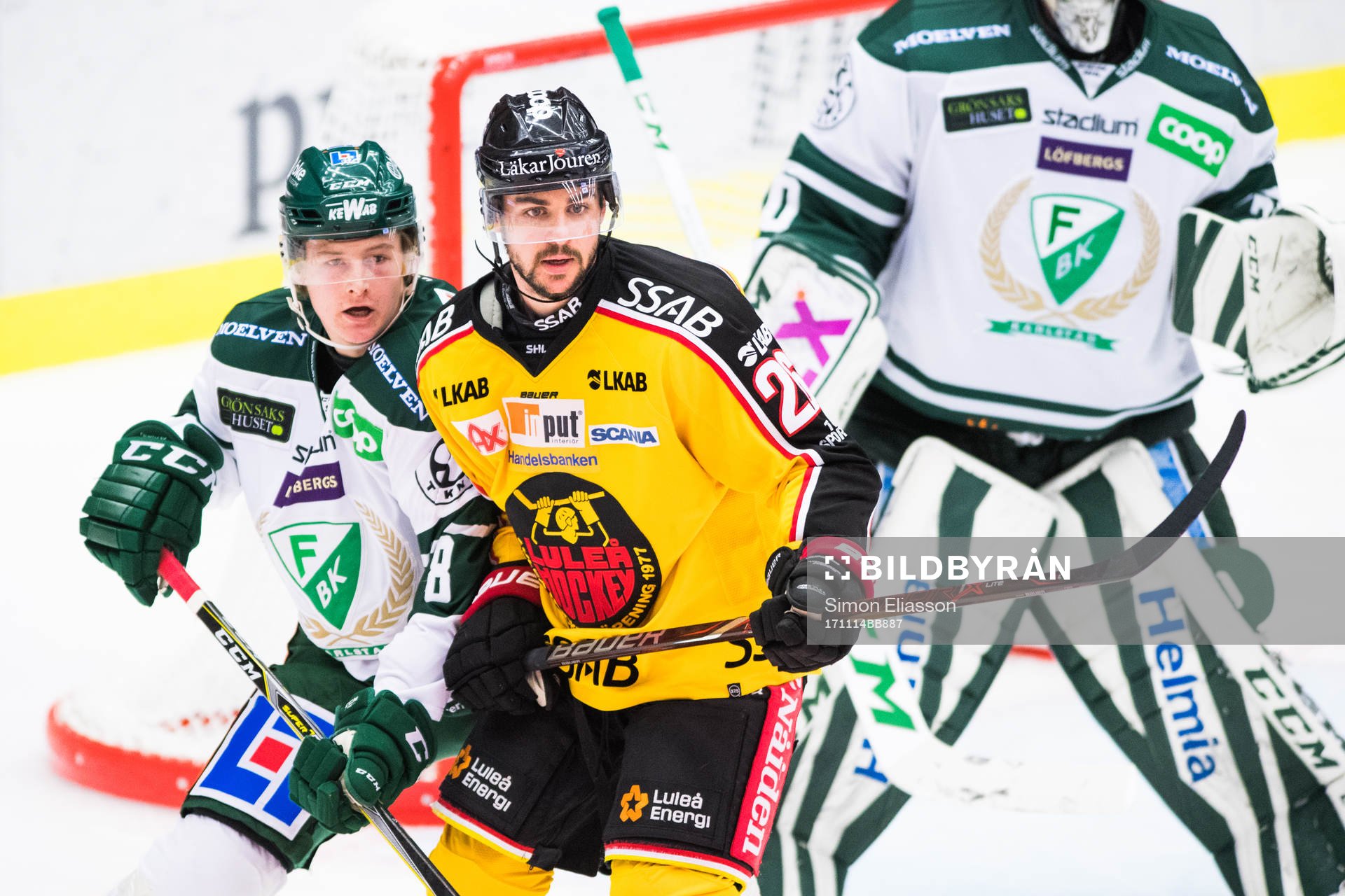 Luleås Joey Hishon och Färjestads Lucas Nordsäter