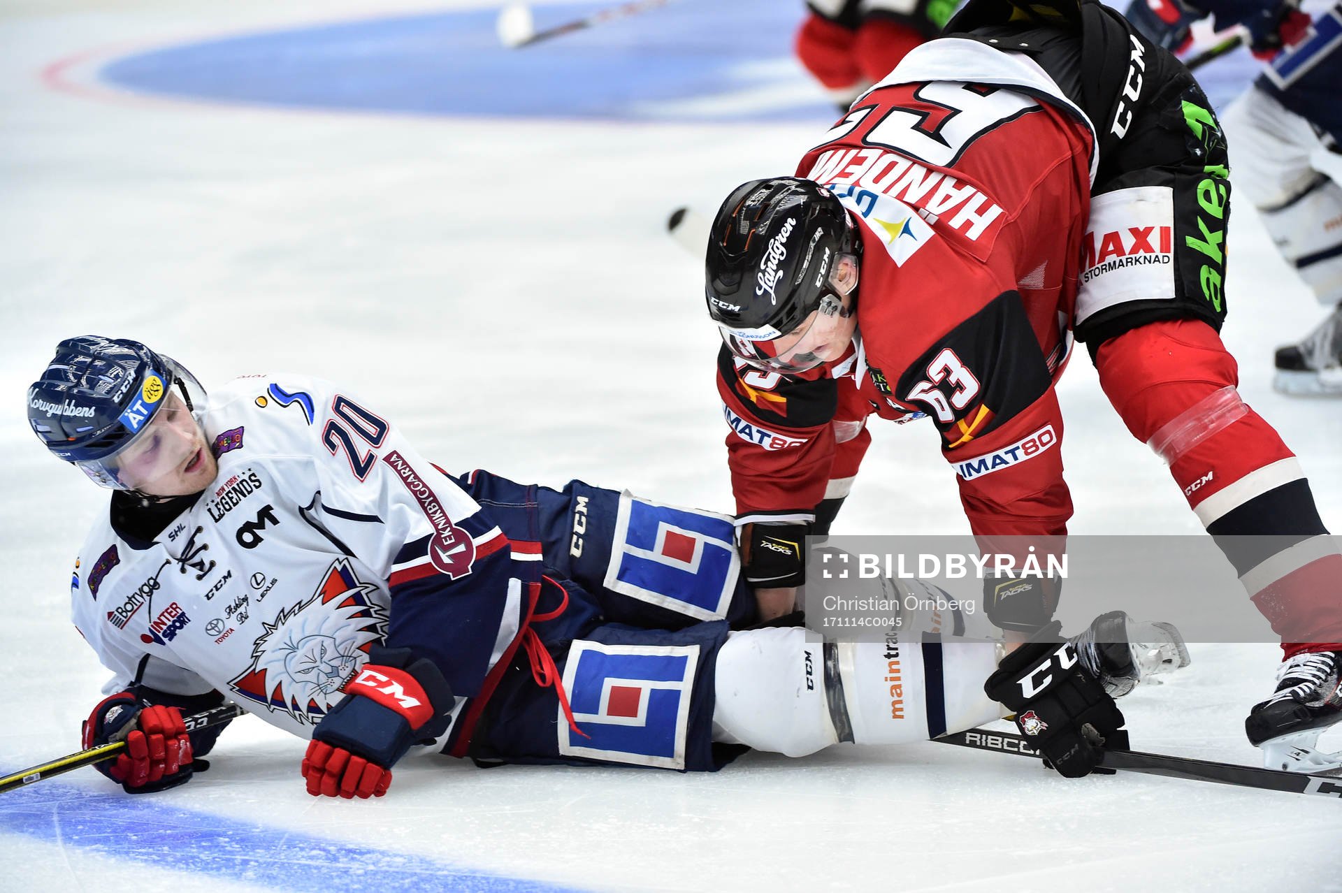 Linköpings Nick Sörenssen och Malmö Redhawks Fredrik