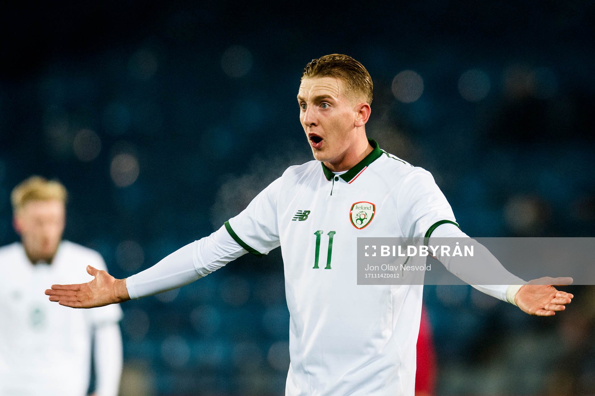 Ronan Curtis of Ireland reacts