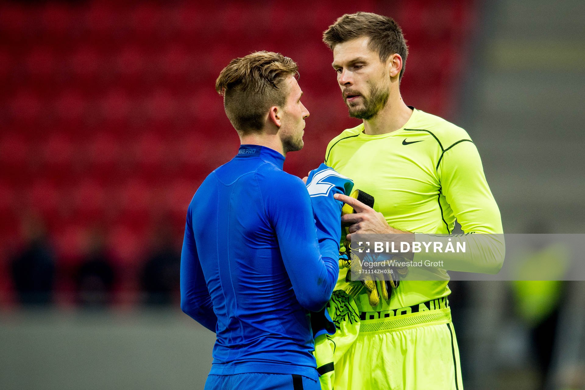 Peter Pekarik of Slovakia and goalkeeper Rune Almenning