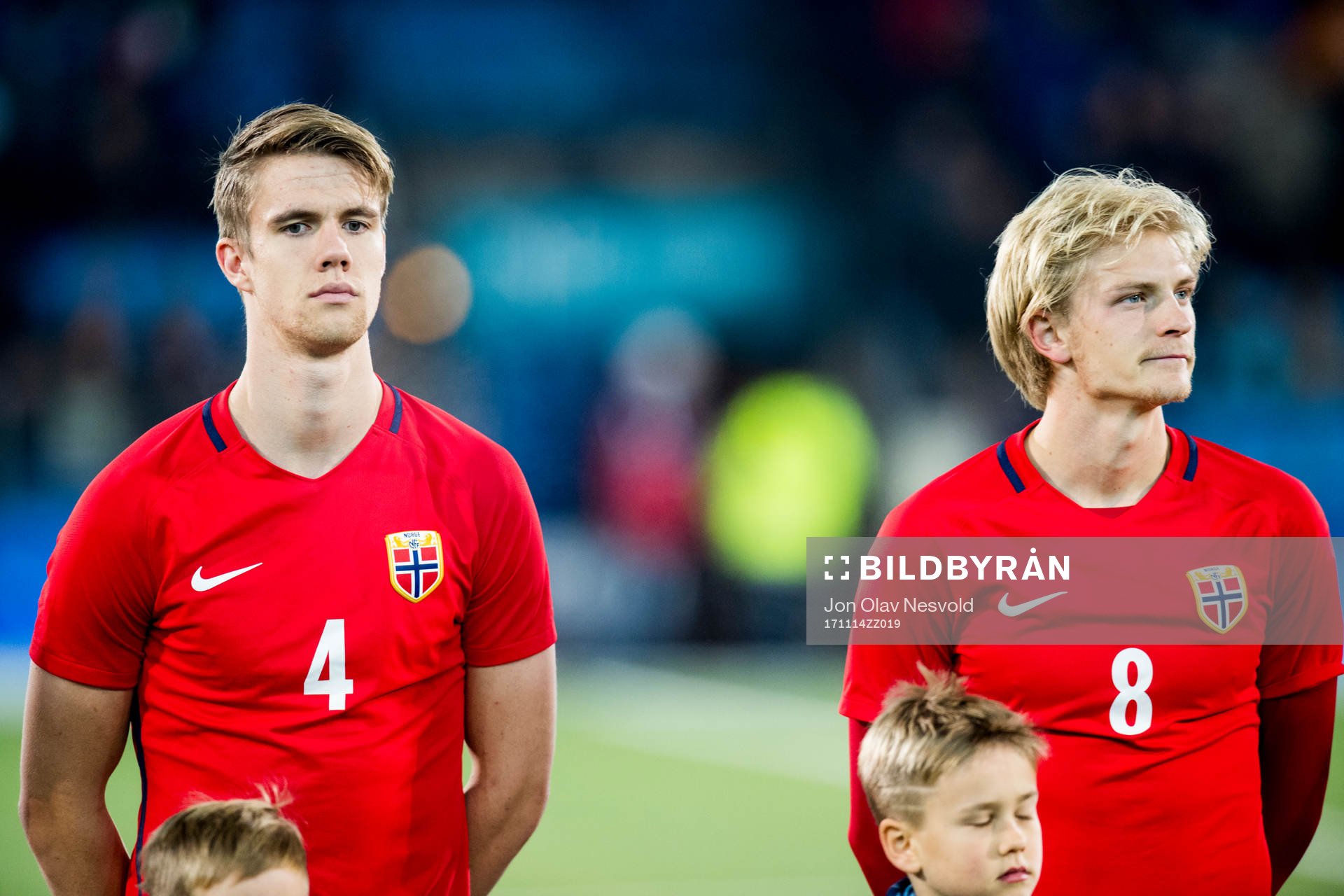 Kristoffer Ajer and Morten Thorsby of Norway