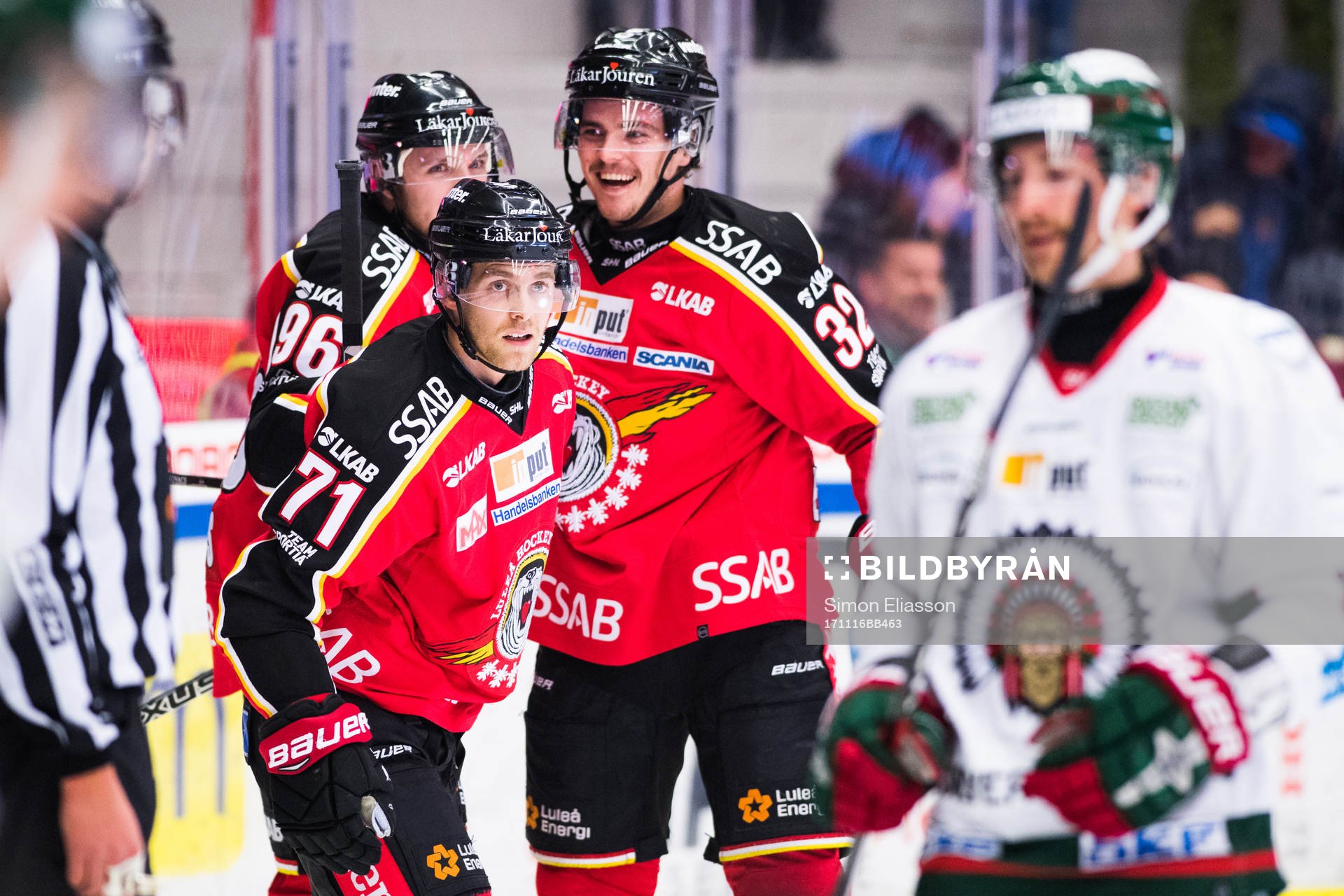 Luleås Patrick Cehlin, Robin Kovacs och Oscar Engsund