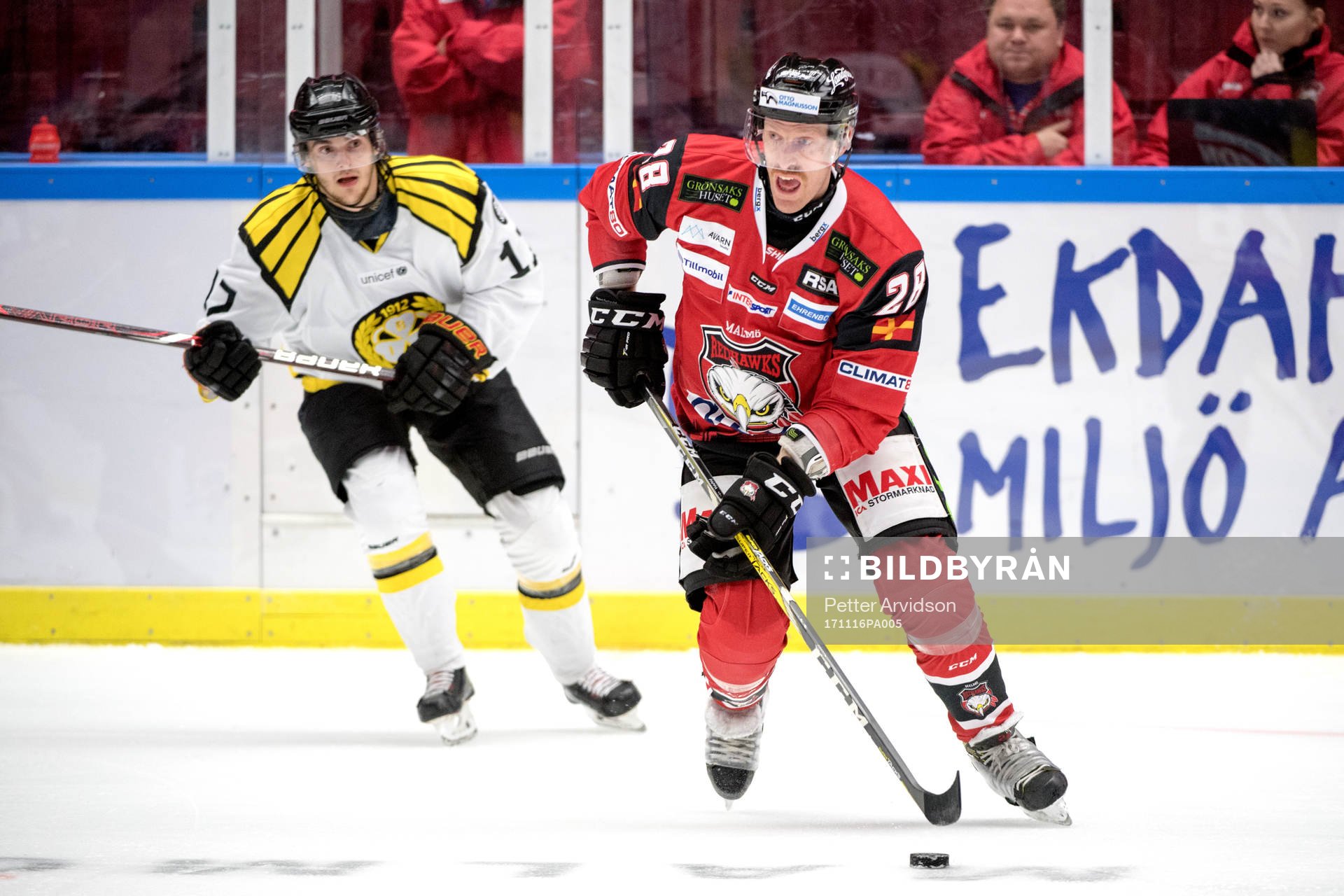 Brynäs Alexander Bjurström och Malmö Redhawks Jens Olsson