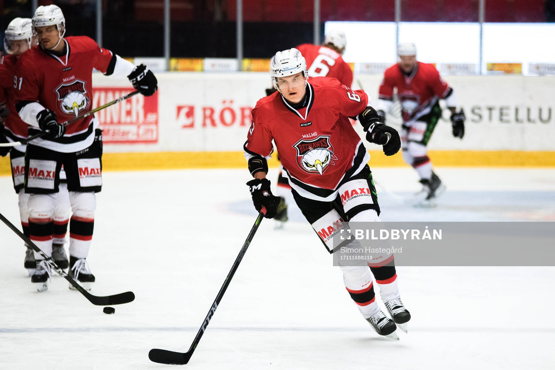 Malmö Redhawks Fredrik Händemark före  ishockeymatchen i