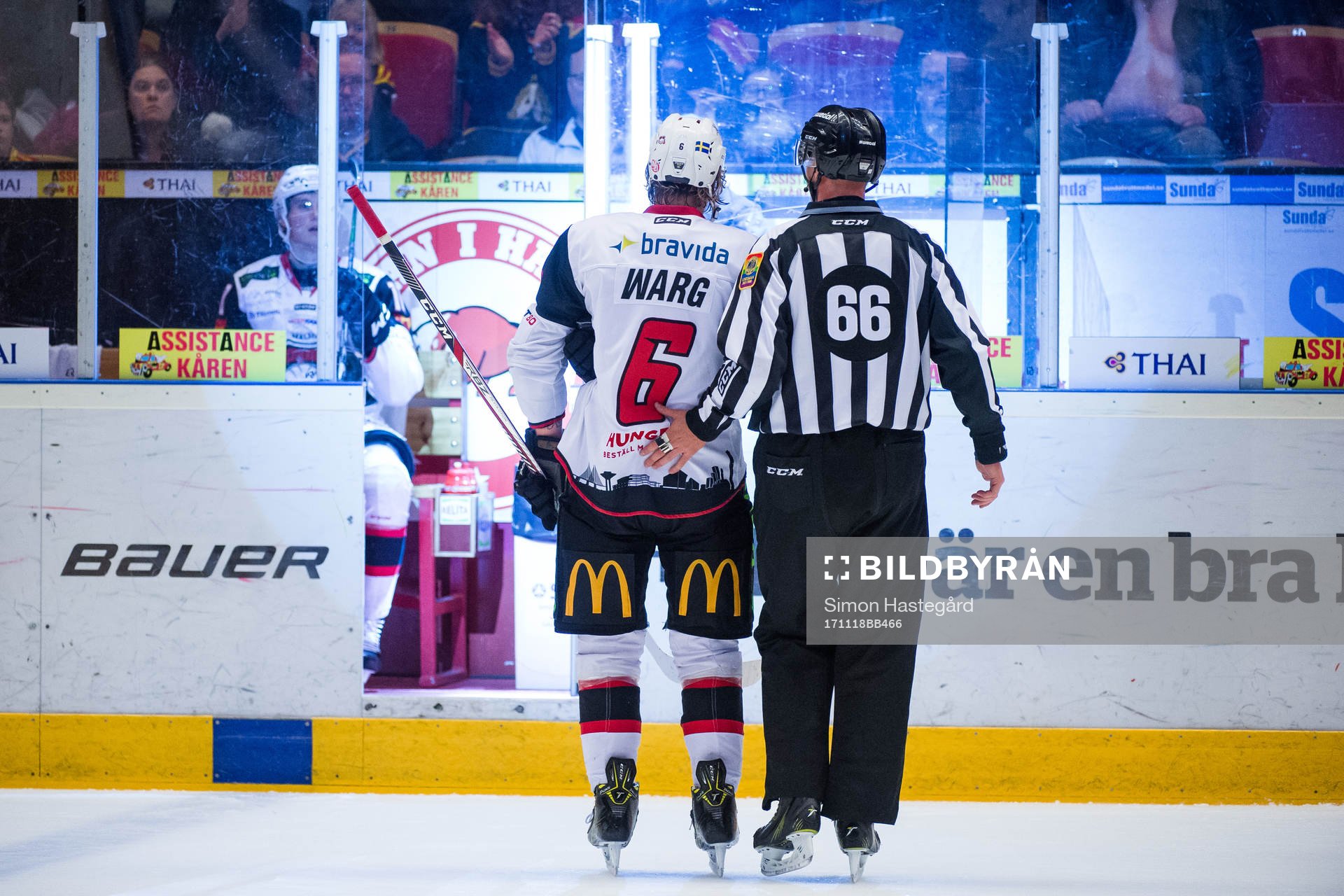 Malmö Redhawks Stefan Warg blir utvisad