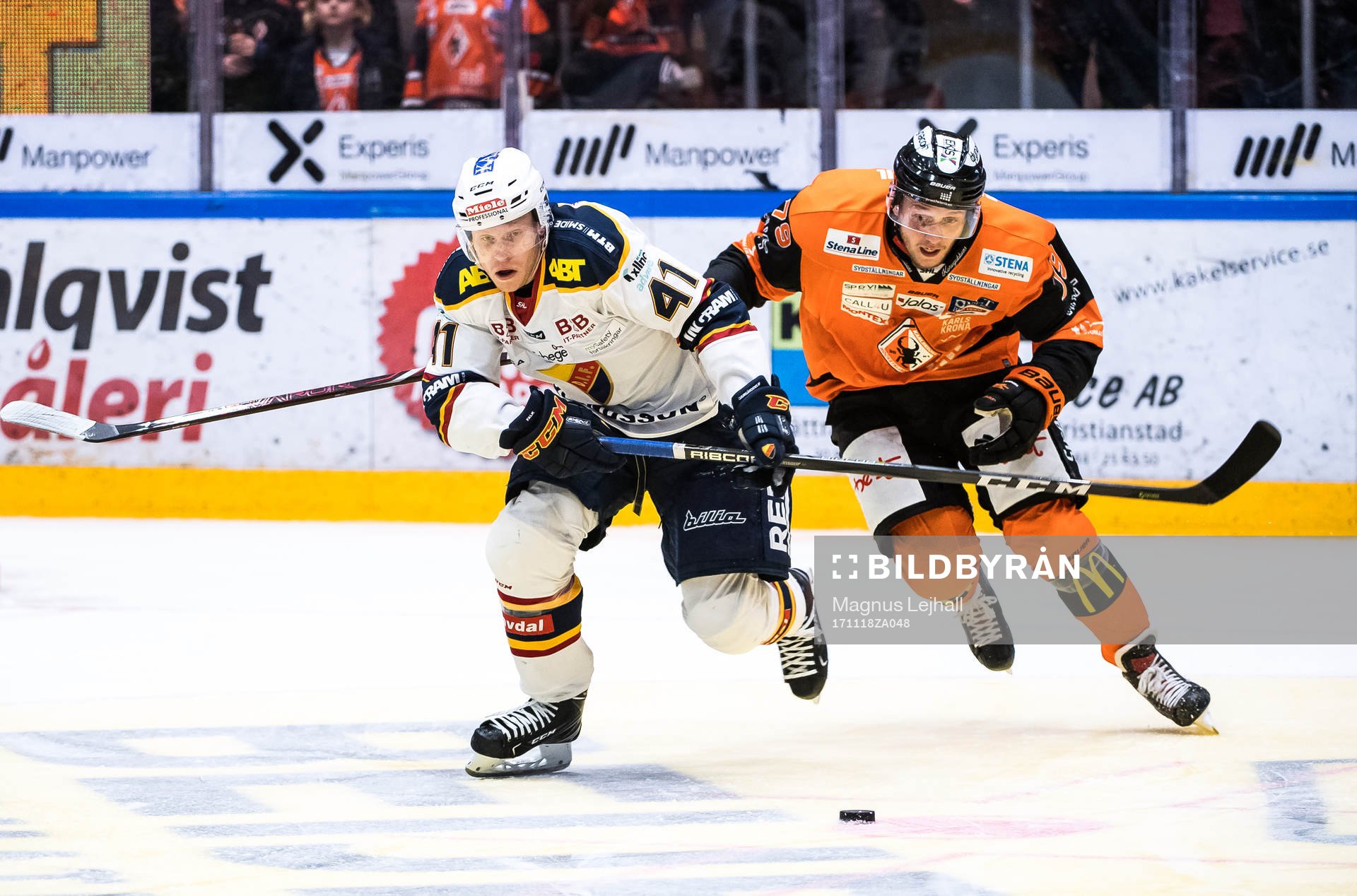 Djurgårdens Alexander Falk  och Karlskronas Emil Lundberg