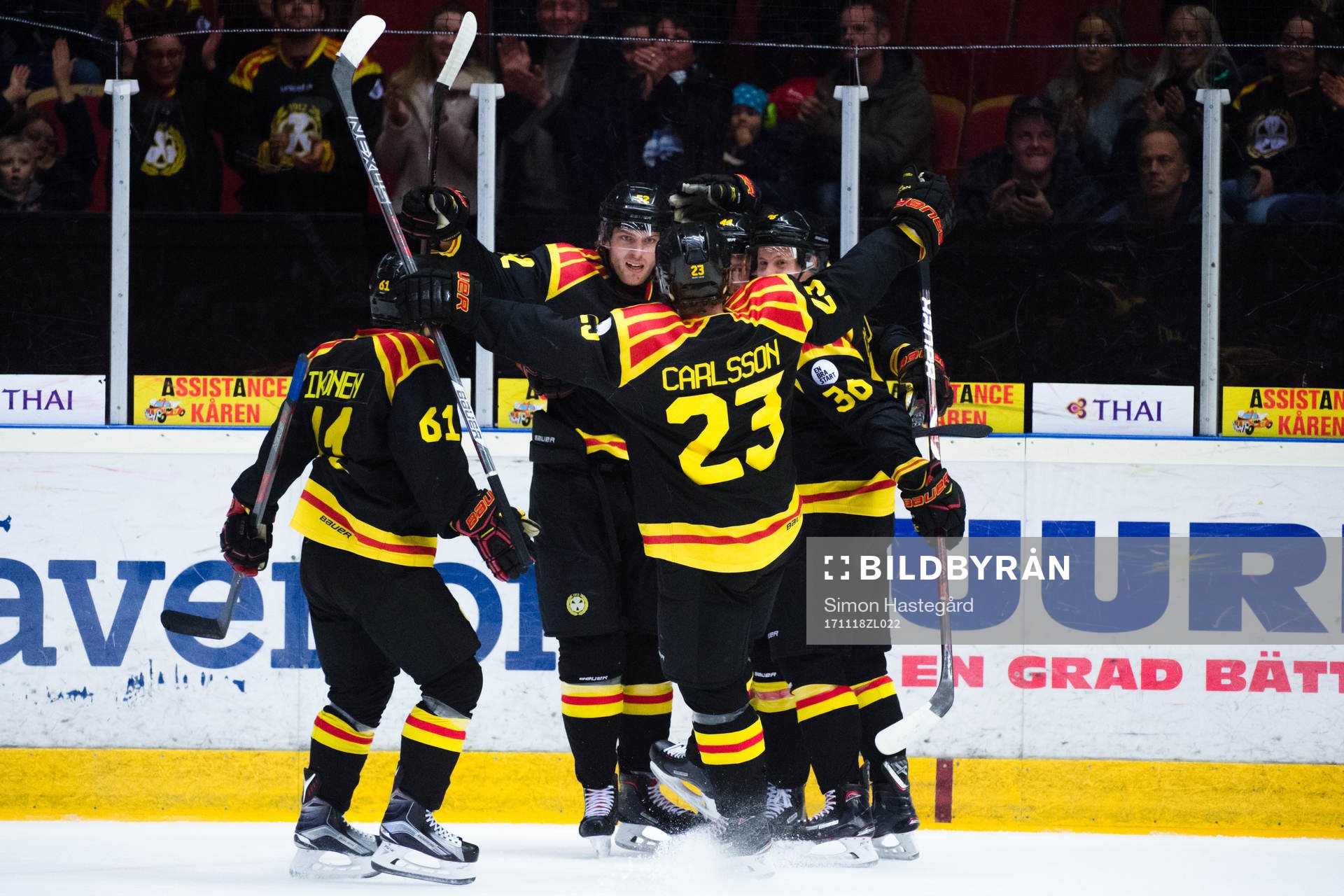 Brynäs spelare jublar