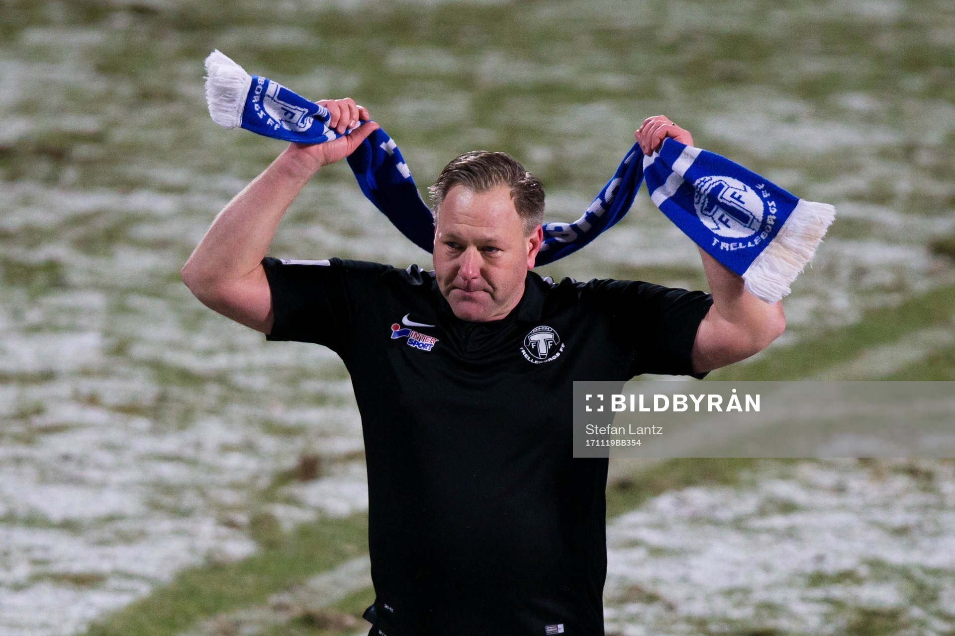 Trelleborgs tränare Patrick Winqvist jublar
