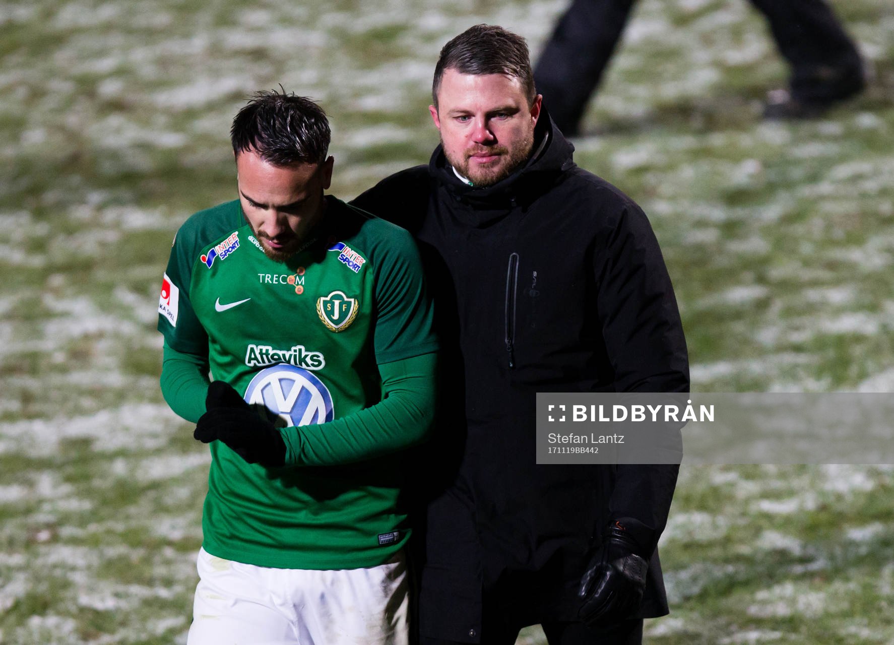 Jönköpings Dzenis Kozica och tränare Jimmy Thelin deppar