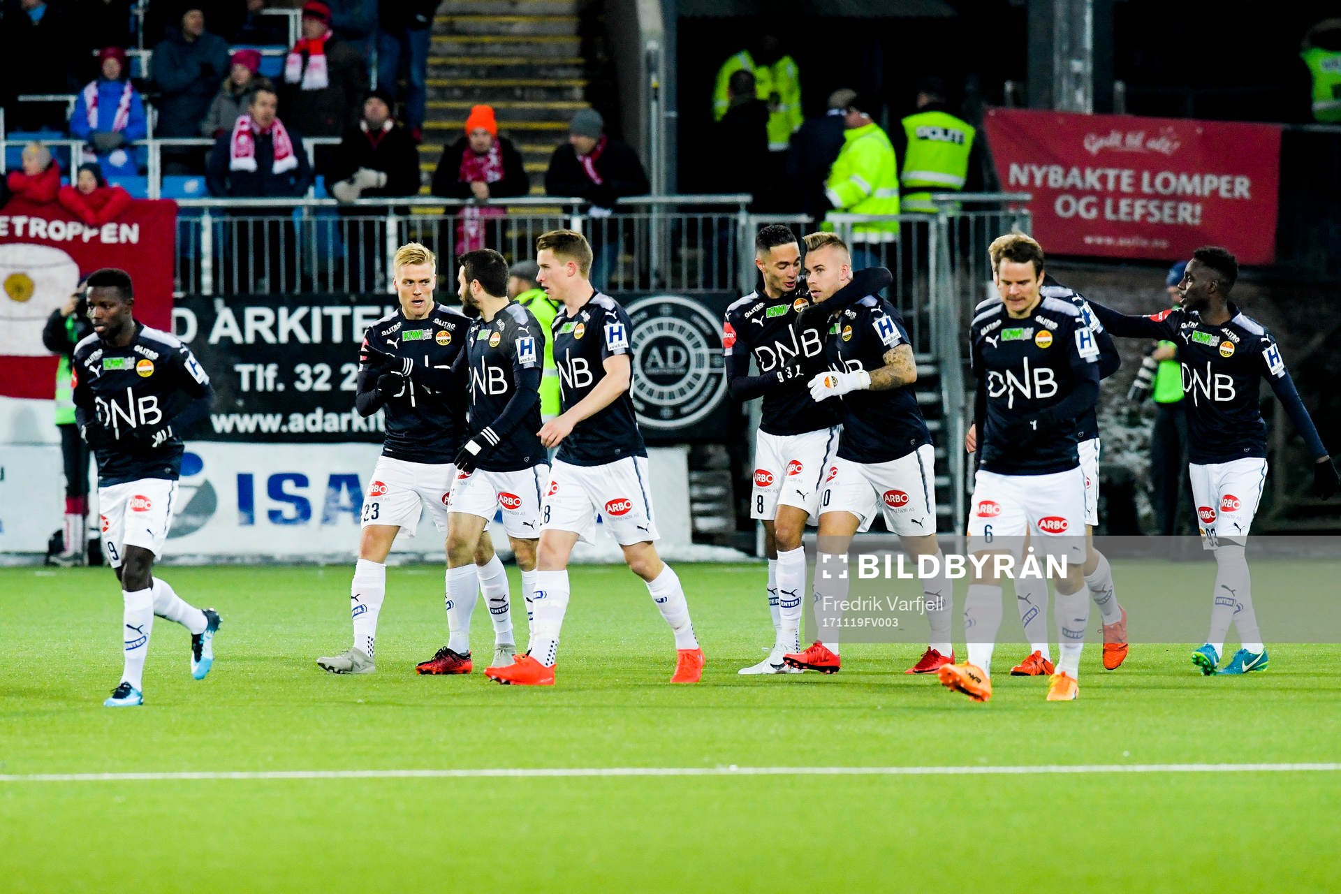 Marcus Pedersen of Strømsgodset celebrates 1-0 with his