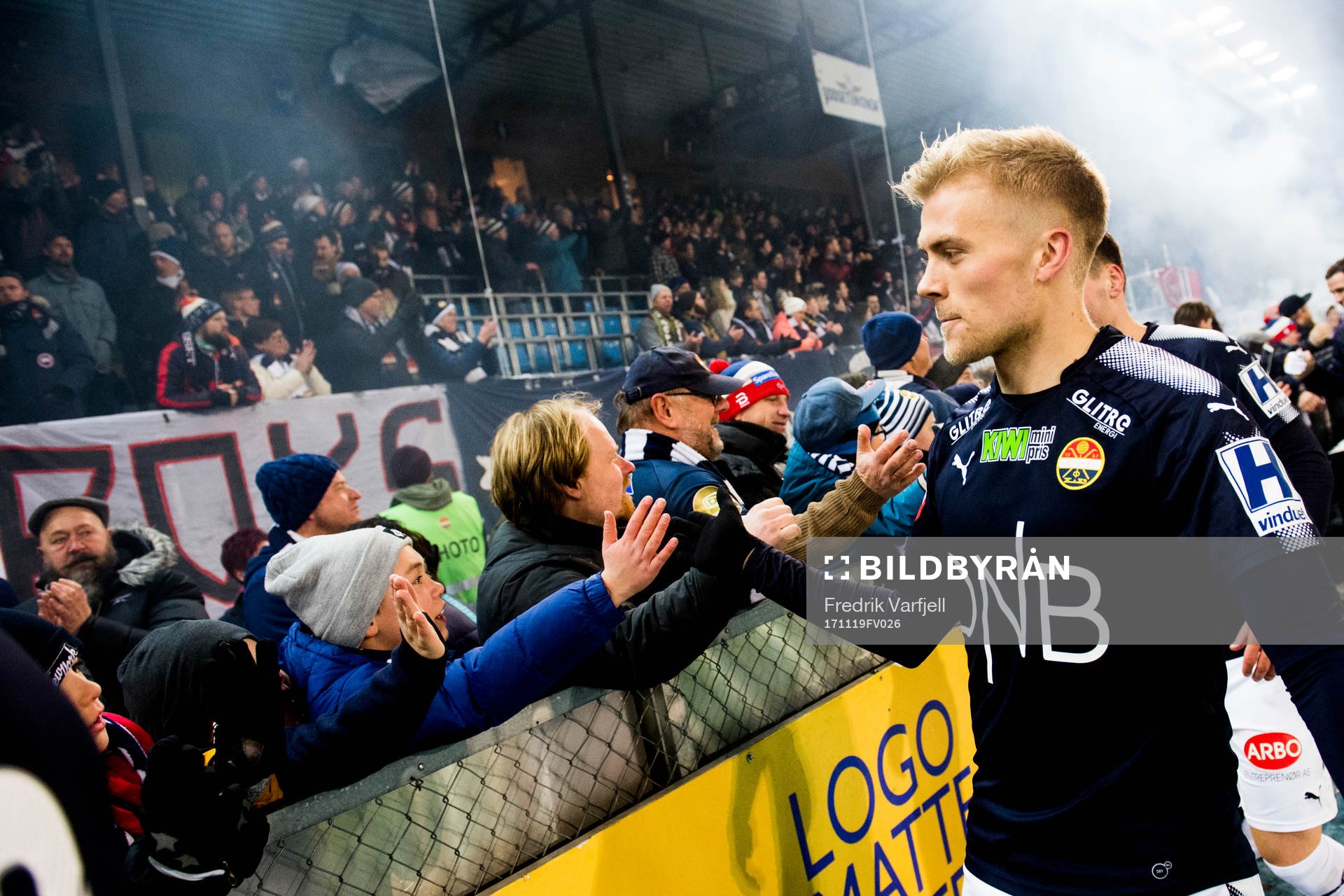 Eirik Ulland Andersen of Strømsgodset celebrates after the Eliteserien match between Strømsgodset and Brann on November 19, 2017 in Drammen.