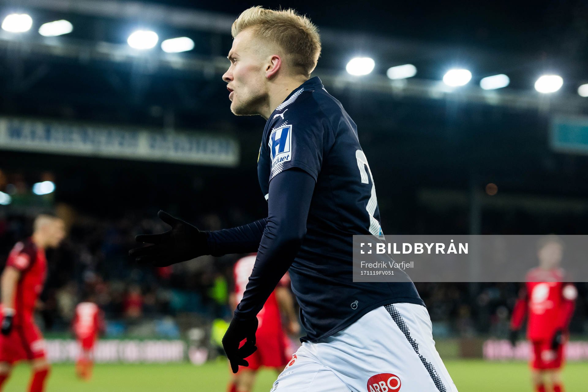 Eirik Ulland Andersen of Strømsgodset celebrates