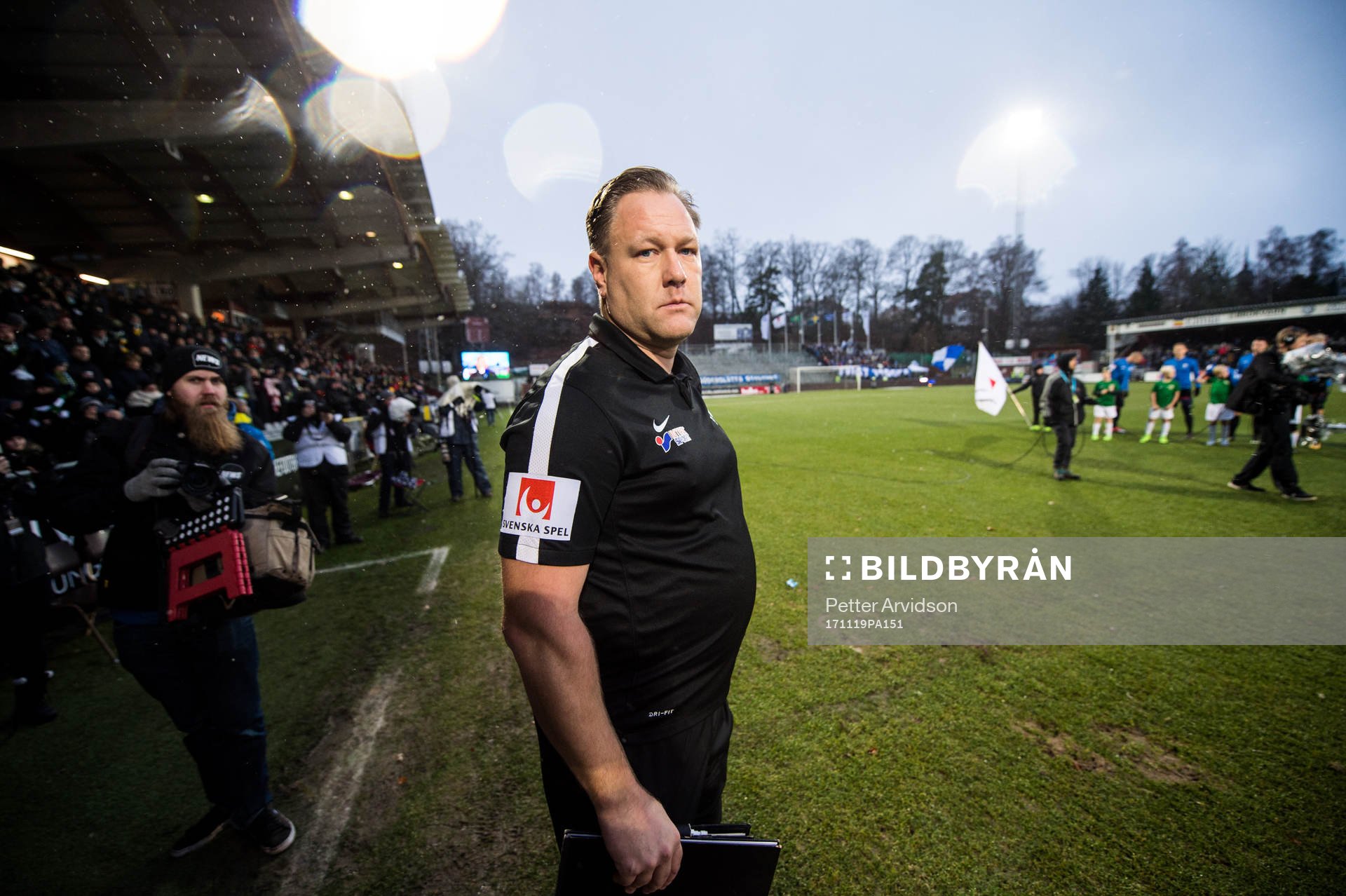 Trelleborgs tränare Patrick Winqvist i T-shirt