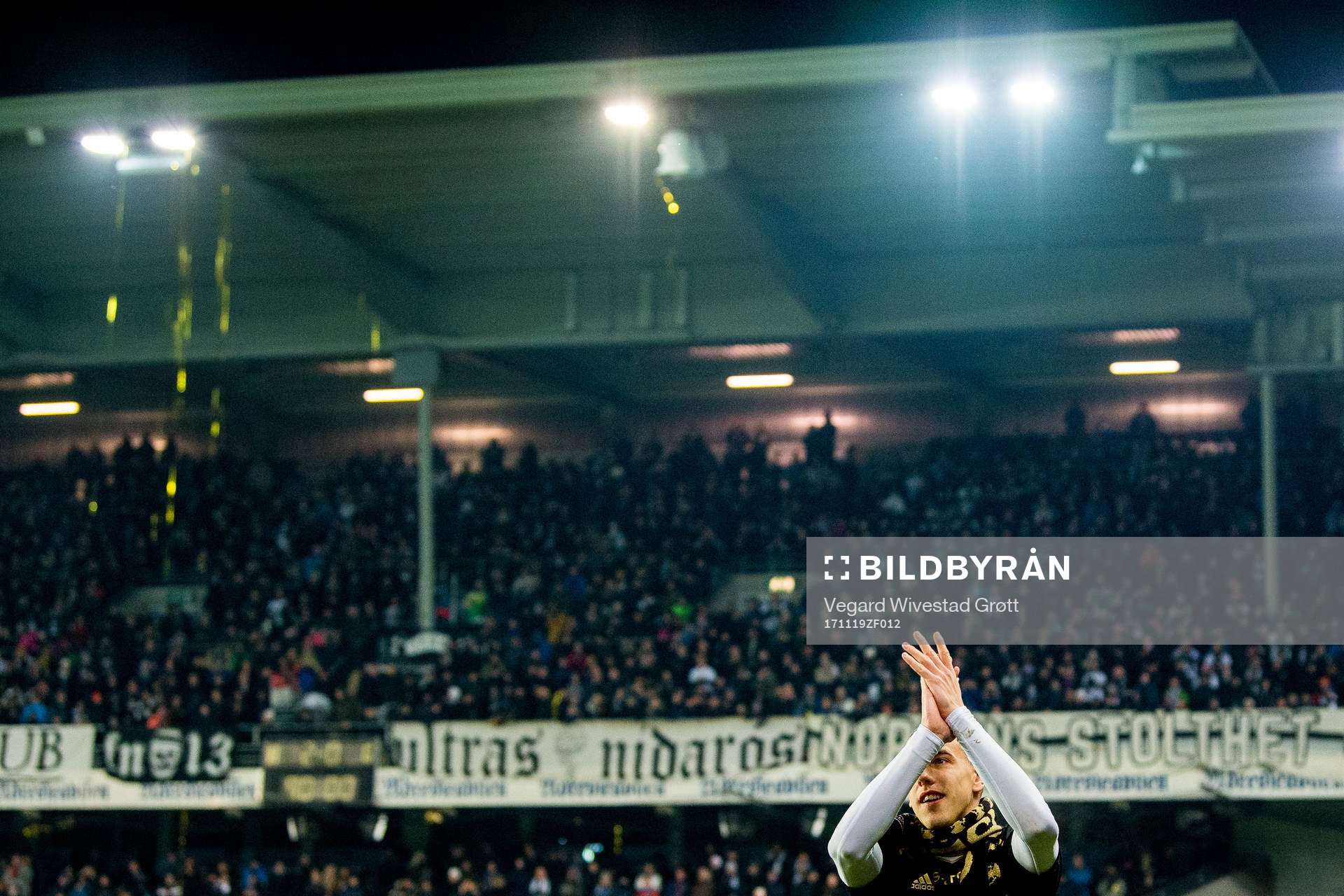Milan Jevtovic of Rosenborg celebrates winning the league