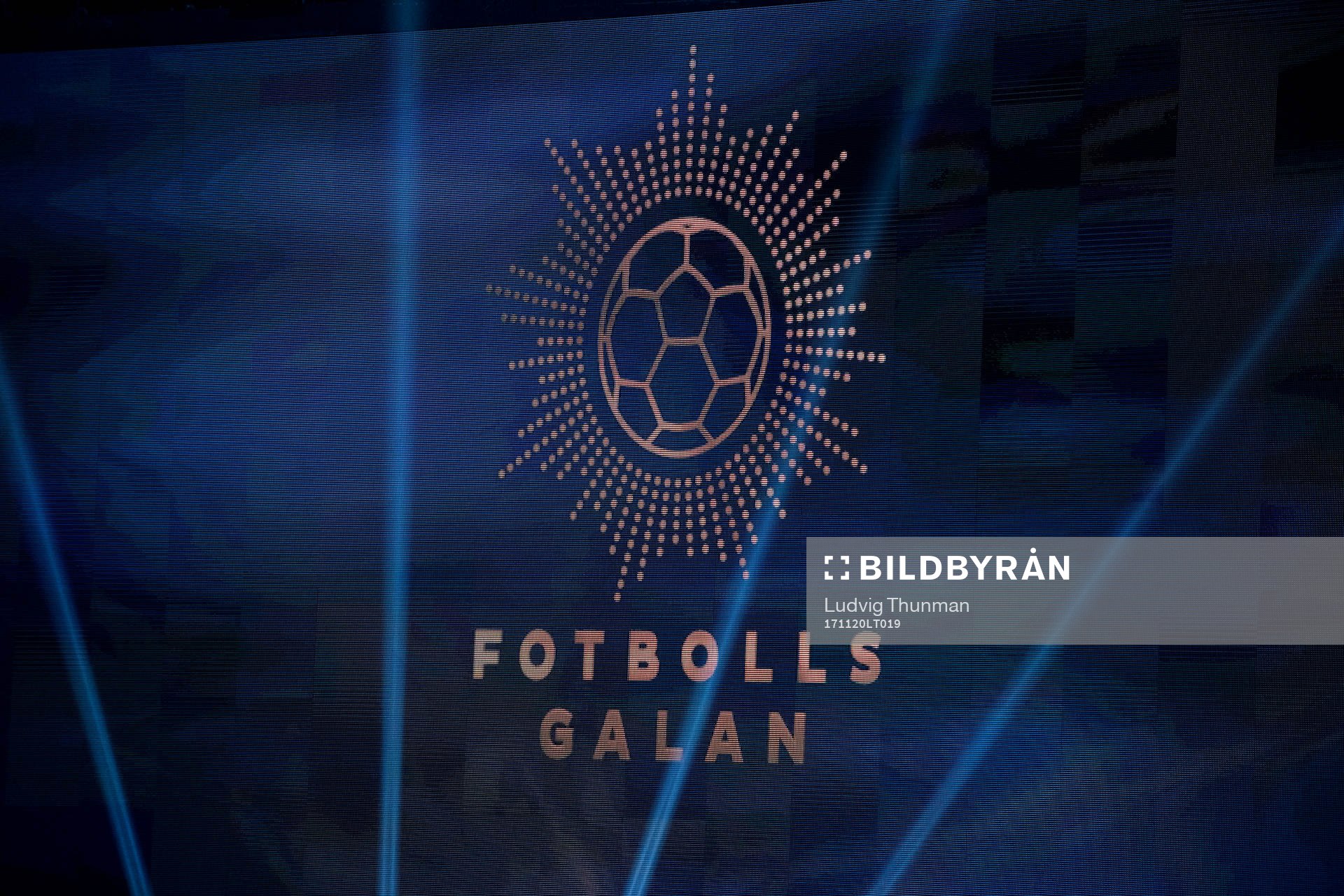 Logotype för fotbollsgalan på scen