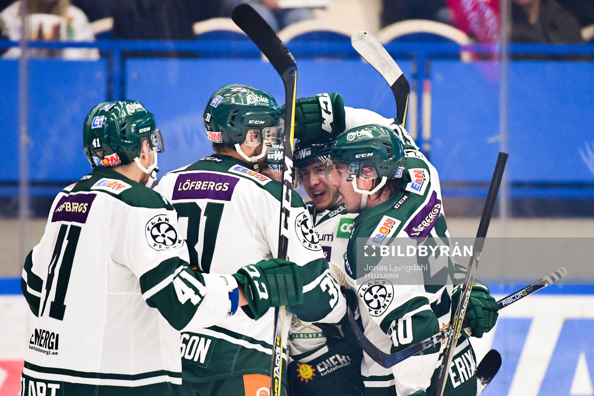 Färjestads spelare jublar