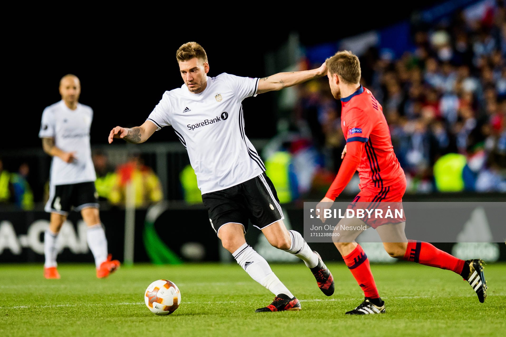 Nicklas Bendtner of Rosenborg and Asier Illarramendi of