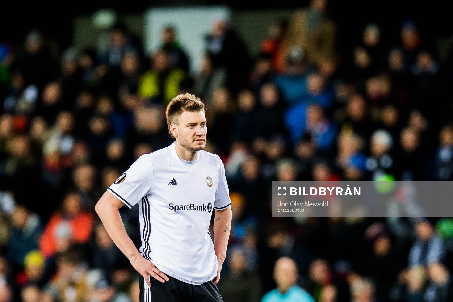 Nicklas Bendtner of Rosenborg looks dejected