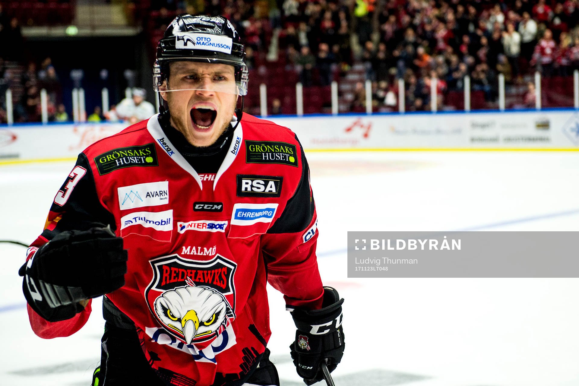 Malmö Redhawks Christoffer Forsberg jublar