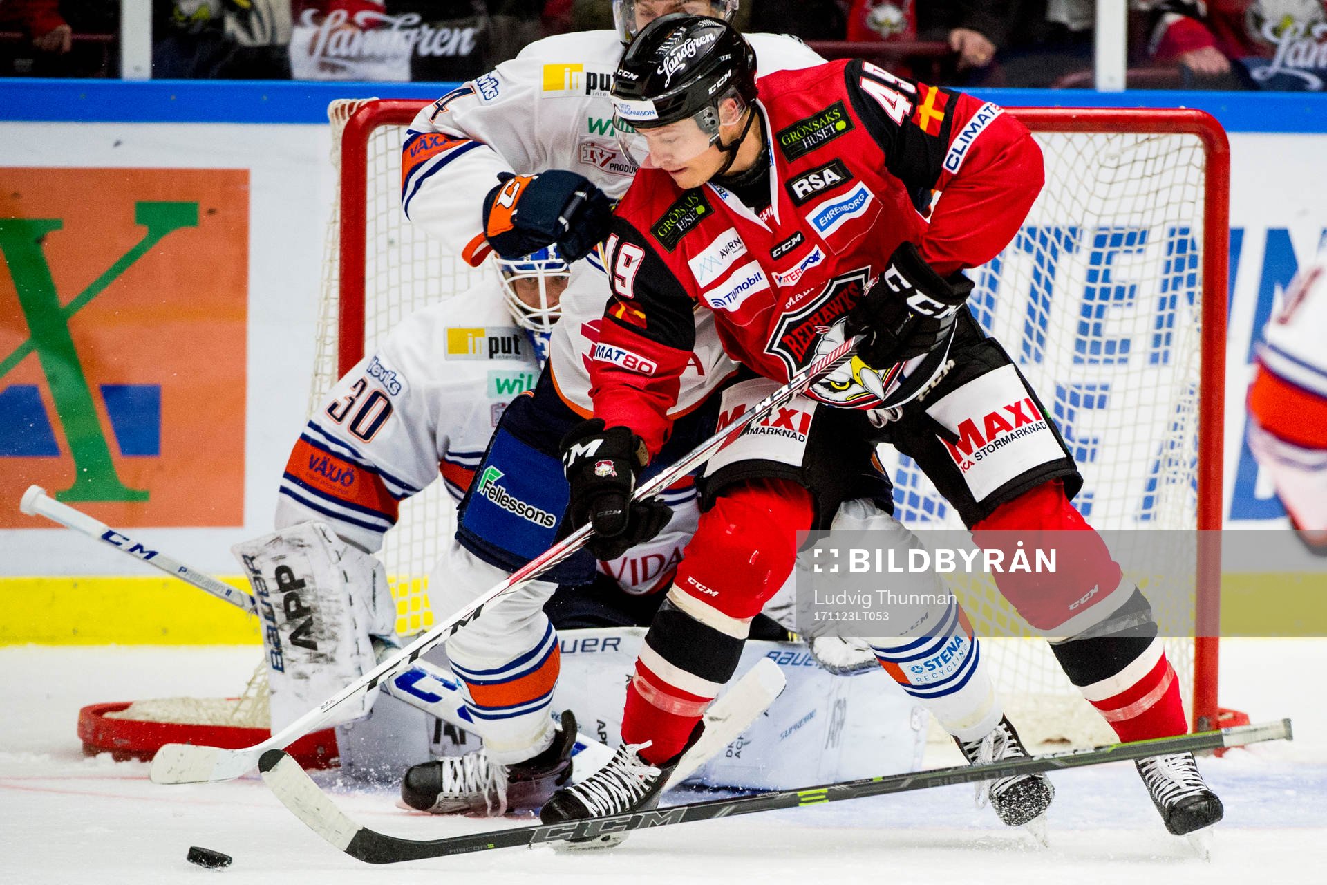 Malmö Redhawks Rhett Rakhshani oroar framför Växjös