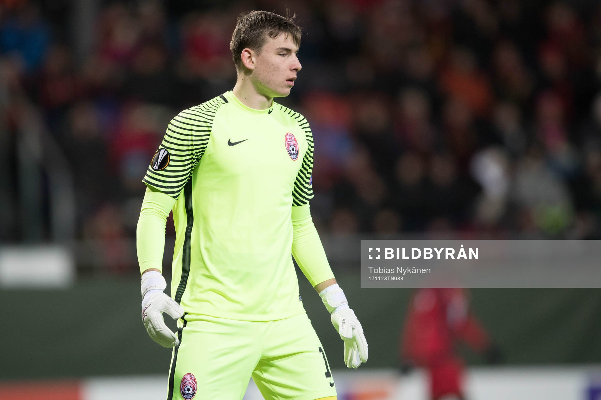 Zorja Luhansks målvakt Andriy Lunin